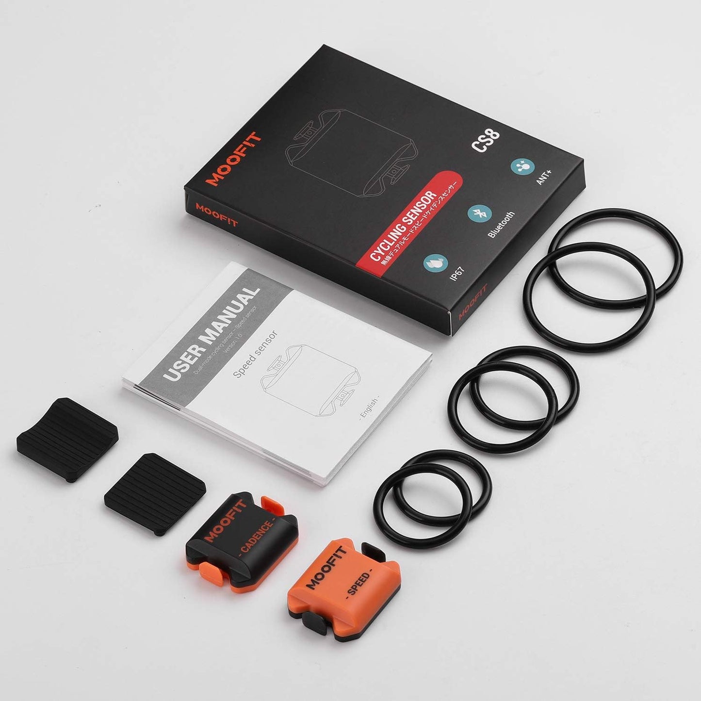 Geschwindigkeits- und Trittfrequenzsensor mit Bluetooth & ANT+, Geschwindigkeitssensor & Trittfrequenzsensor