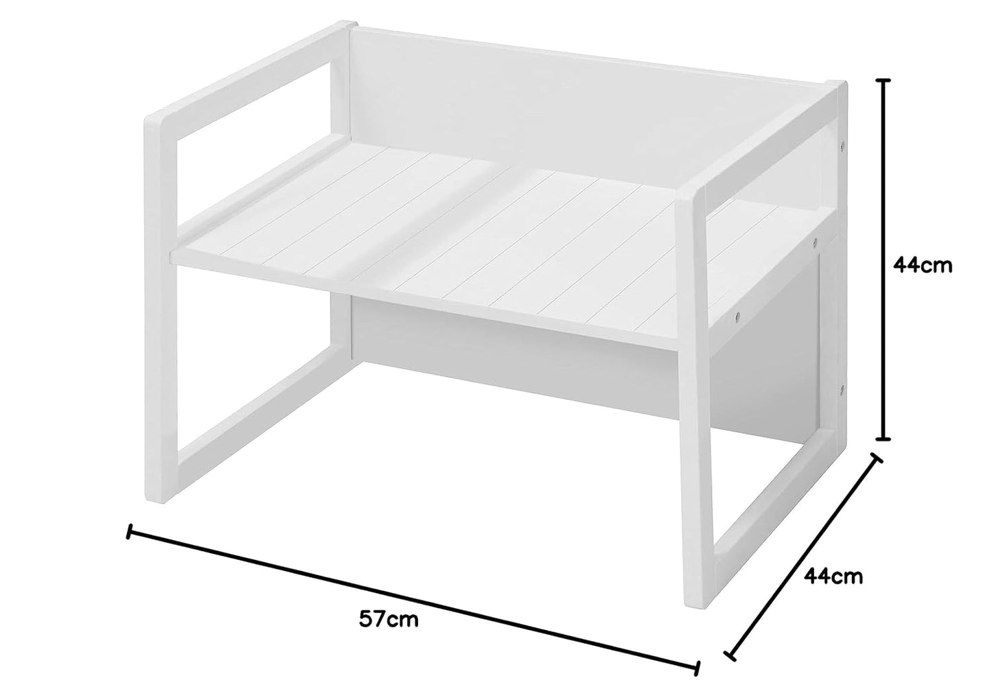 Kinder-Sitzbank im Landhausstil (Wendebank), Weiss Sitzbank