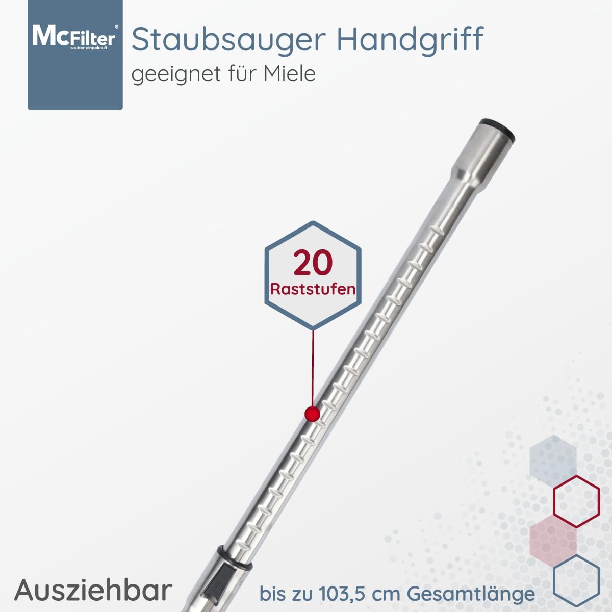 Teleskoprohr für Miele Staubsauger, 6: Teleskoprohr 2: S8340 PowerLine / S8730 S / S 8360 Powerline