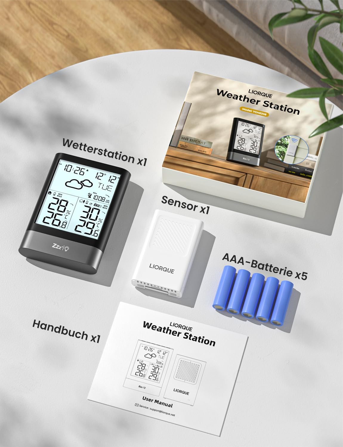 Funk-Wetterstation mit Aussensensor und Wecker