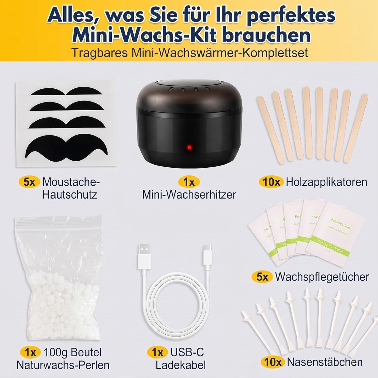 Nasenhaar Waxing Set mit Mini Wax Maschine