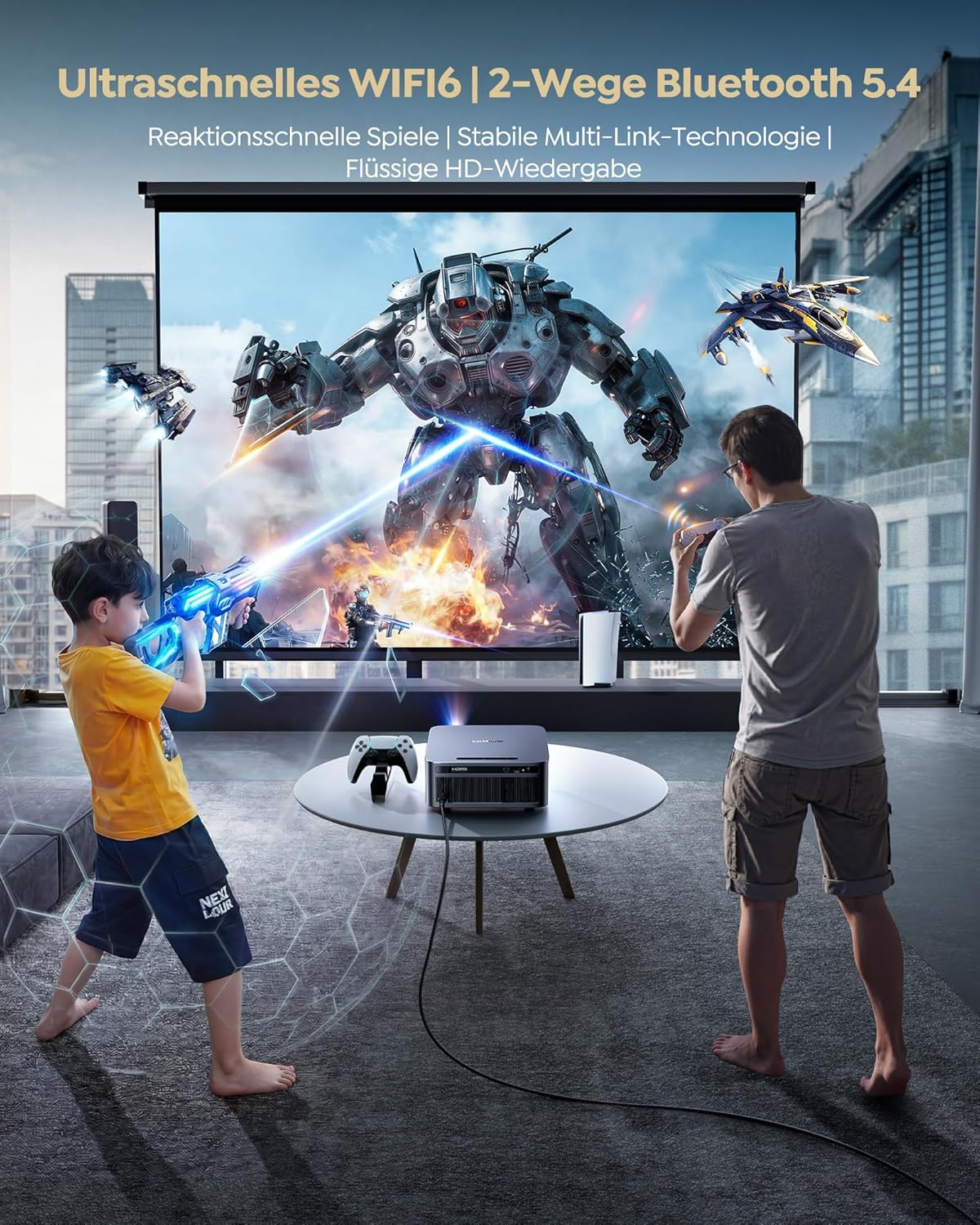 4K Beamer Heimkino G2 mit Google TV und HDR10, Schwarz