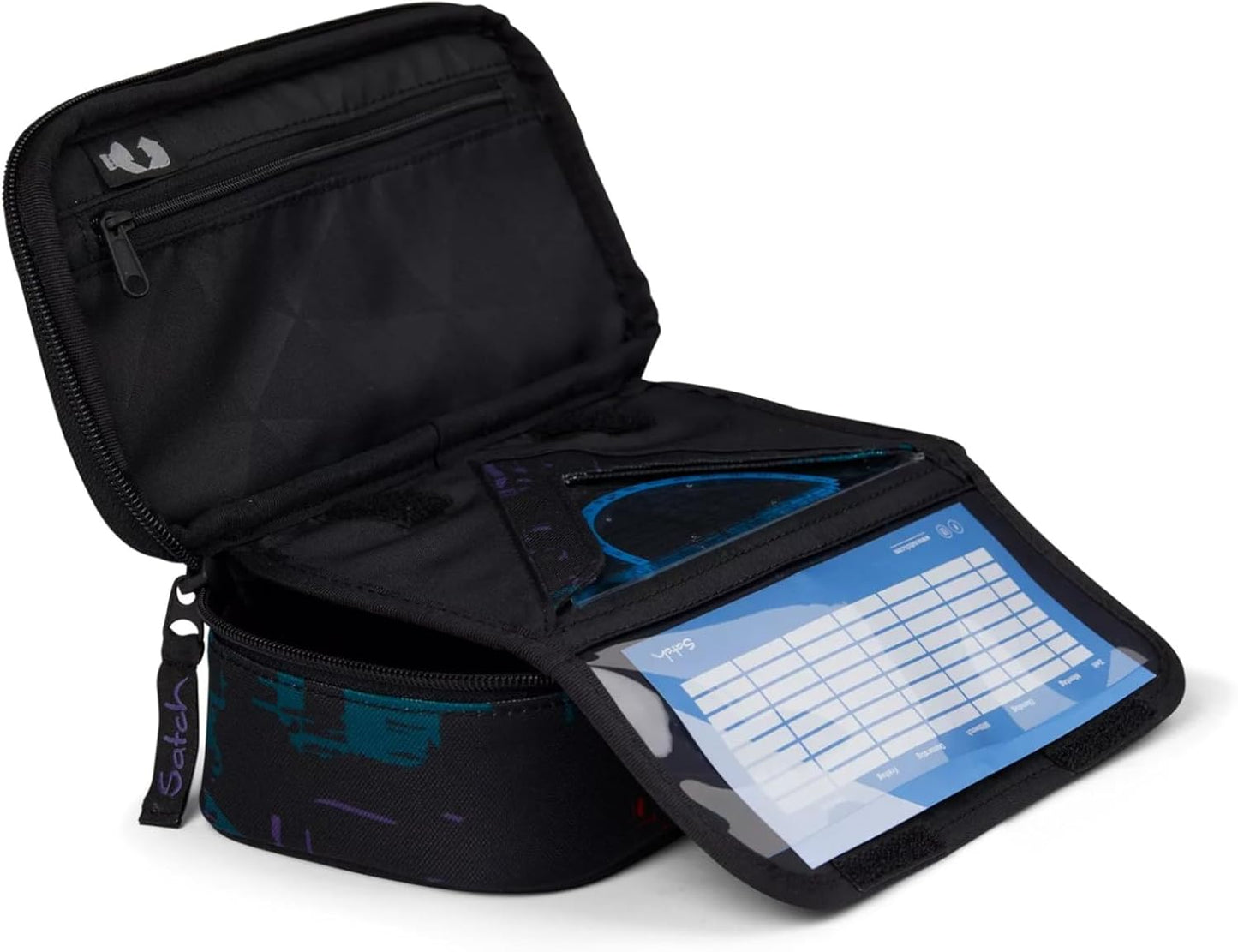 Schlamperbox mit Trennfach und Stiftehalter, Night Vision - Schwarz