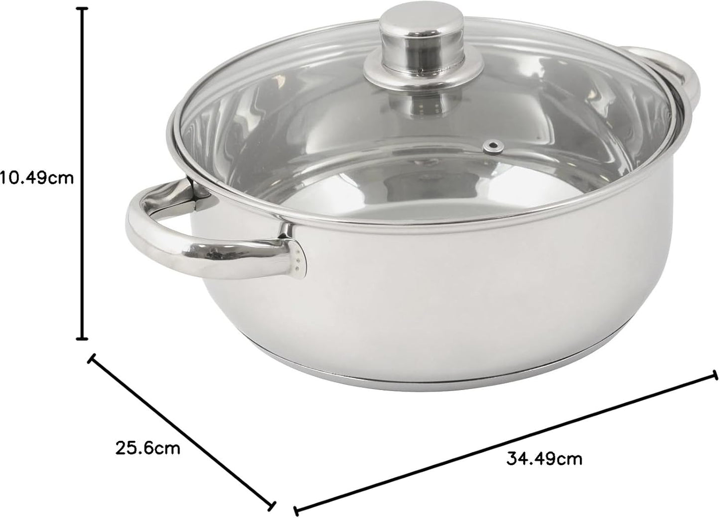 Edelstahl-Kochtopf mit Dampfgardeckel, 4 Liter