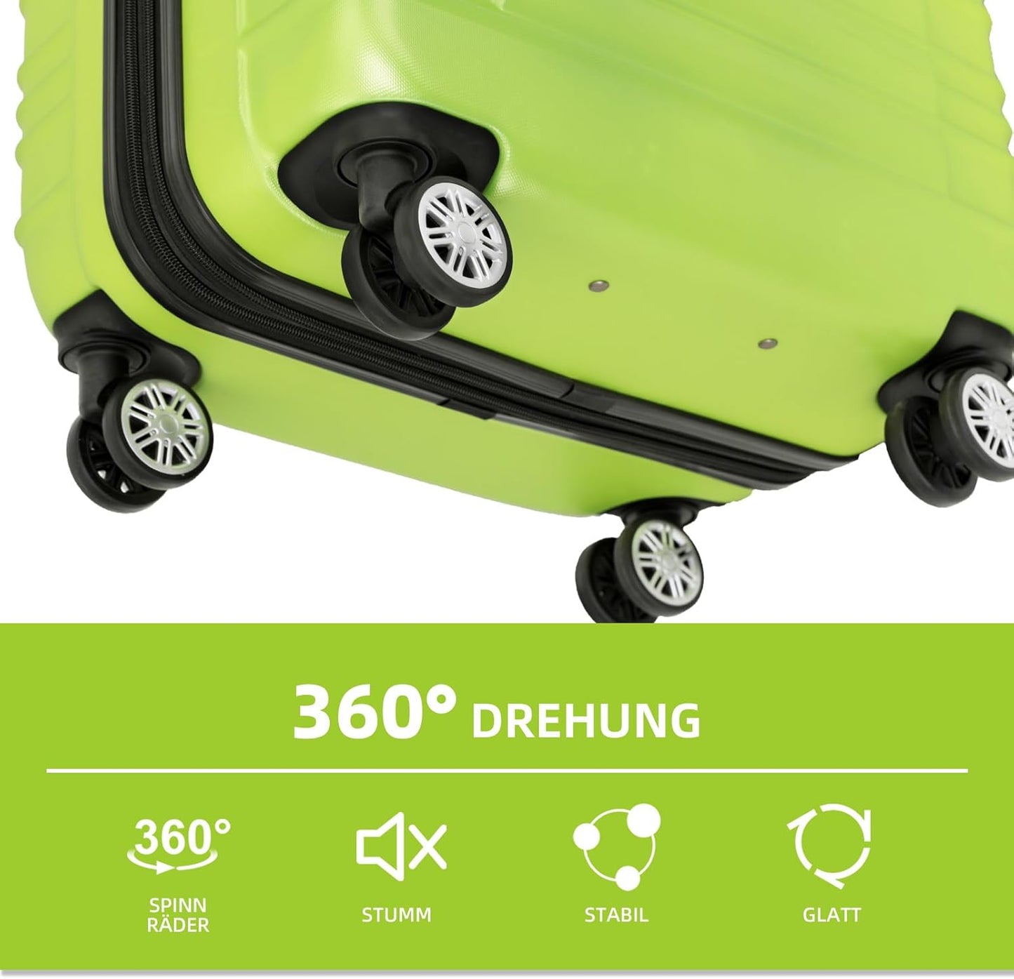 Hartschalenkoffer mit Zwillingsrollen, Green / XL