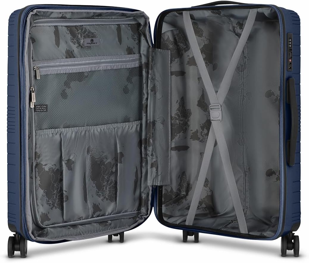 Dallas 3.0 4 Rollen Trolley M 65 cm mit Dehnfalte, Dunkelblau / Koffer M (65 cm) erweiterbar