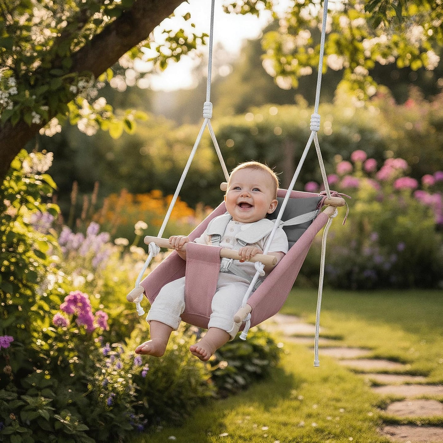 3in1 Babyschaukel Hop 40, Mitwachsend bis 36 kg, Rosa