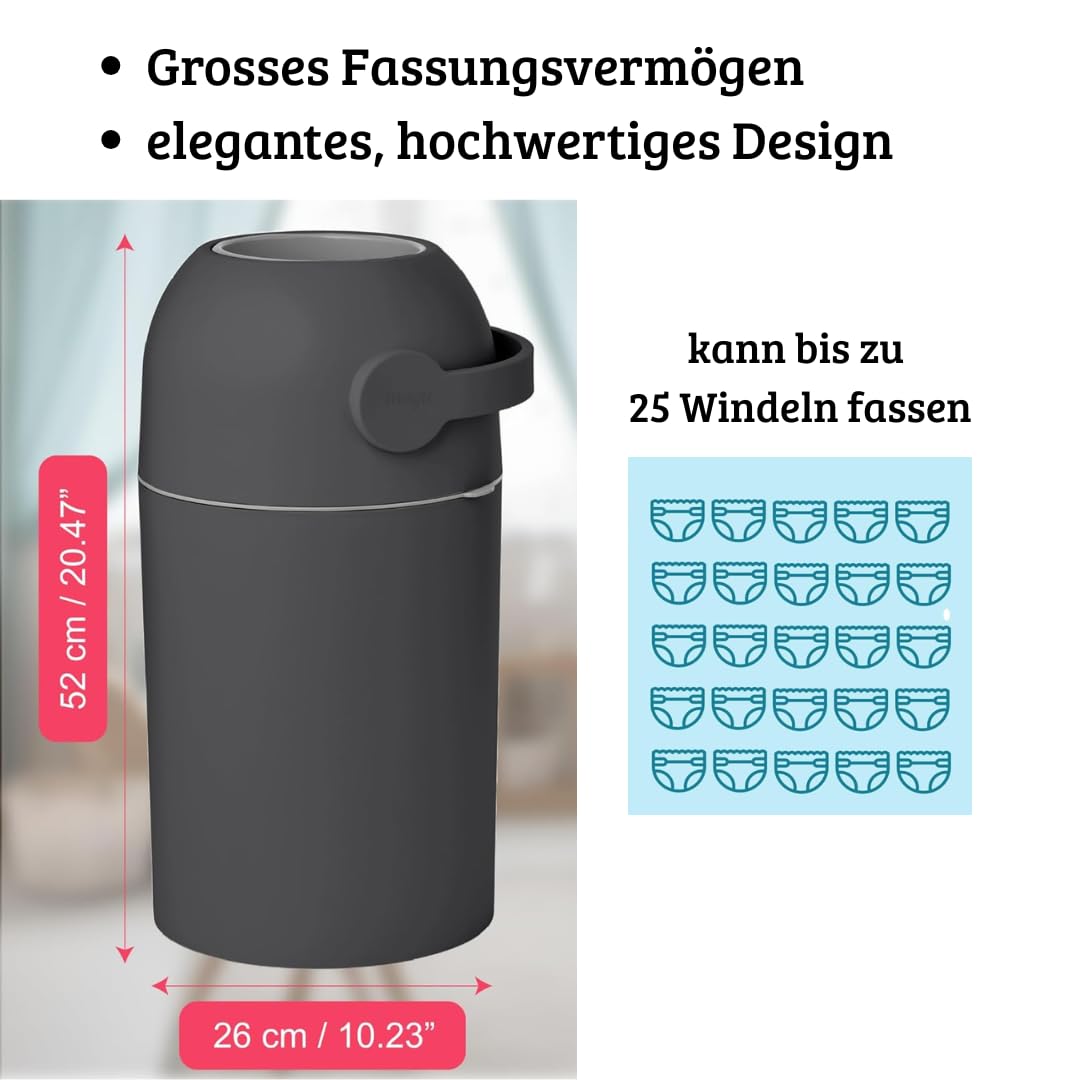 Windeleimer mit Geruchsstop-System, White