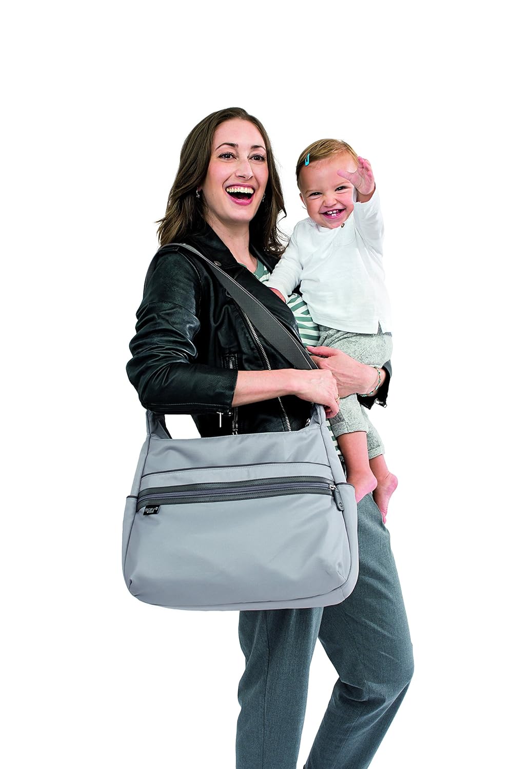 Baby Wickeltasche mit Zubehör, Grau