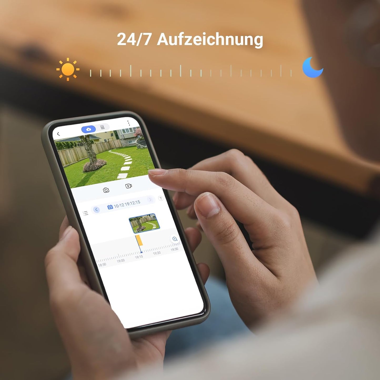 Video Türspion mit Bildschirm und Personenerkennung, Black