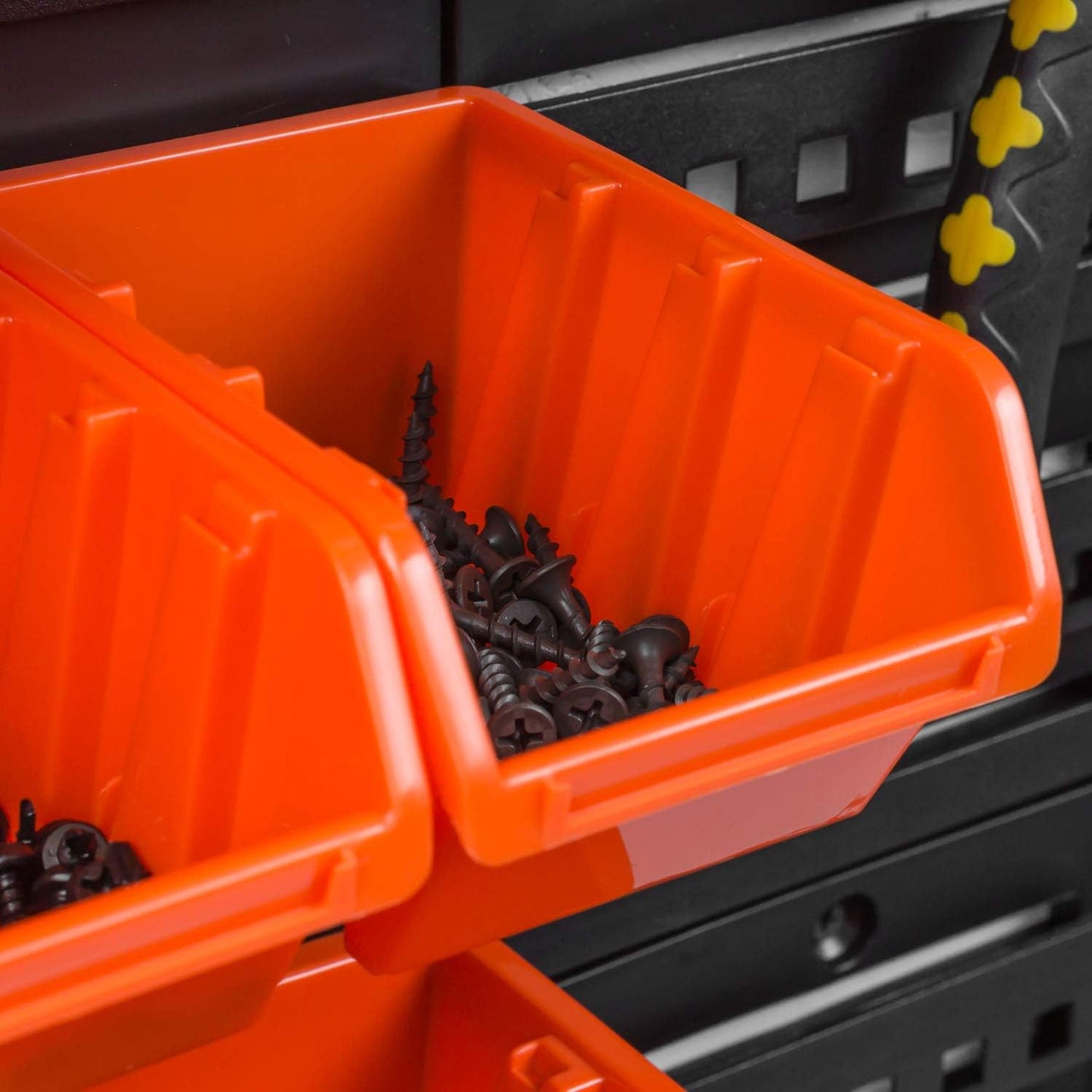Stapelboxen-Regal mit 38 Lagerboxen, 38 Box Rot / Schwarz