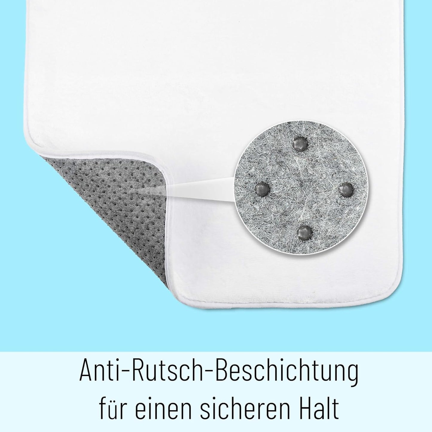 Rutschfester Badteppich, Federn 50 x 80 cm (Rechteckig)