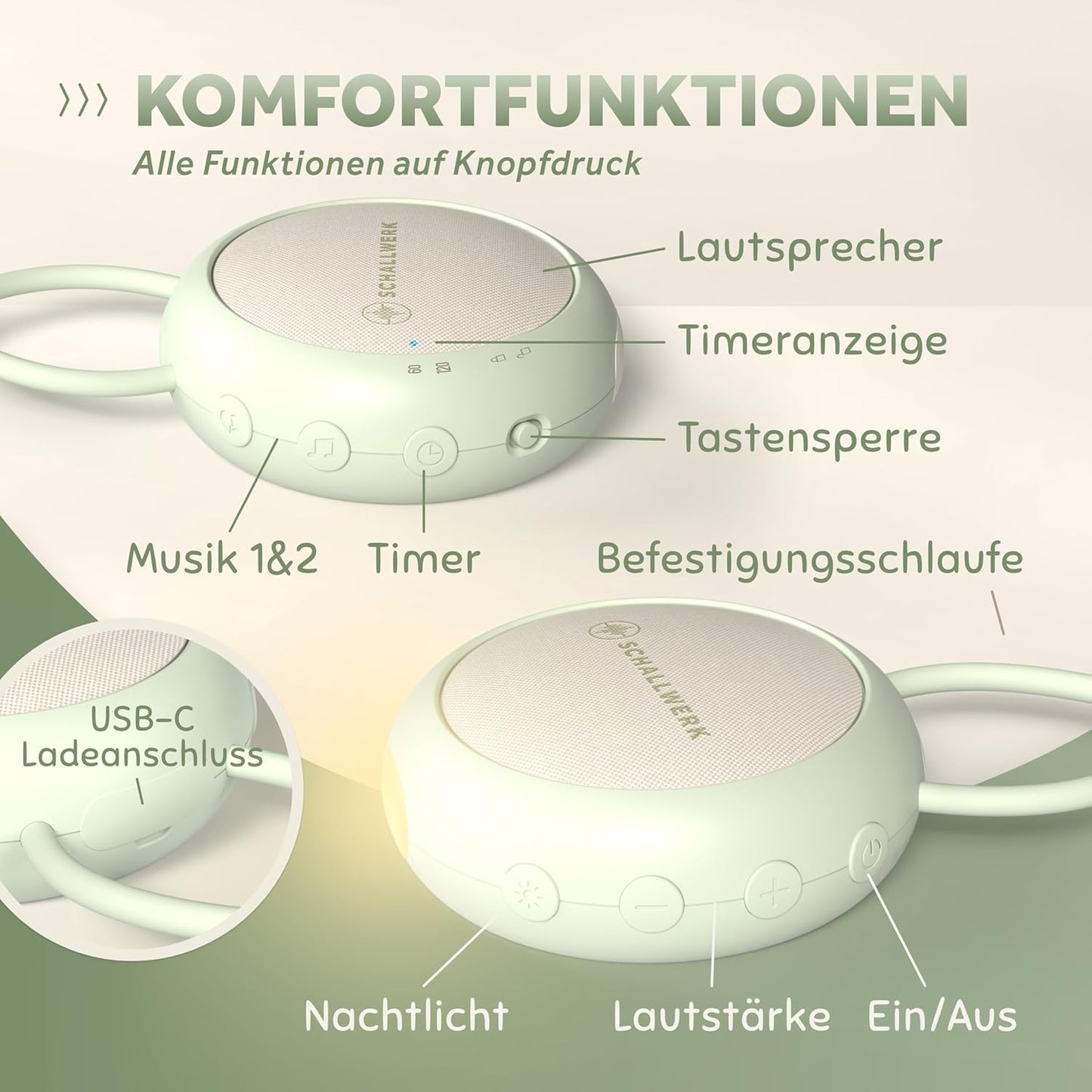 White-Noise-Maschine, Kiwi Green