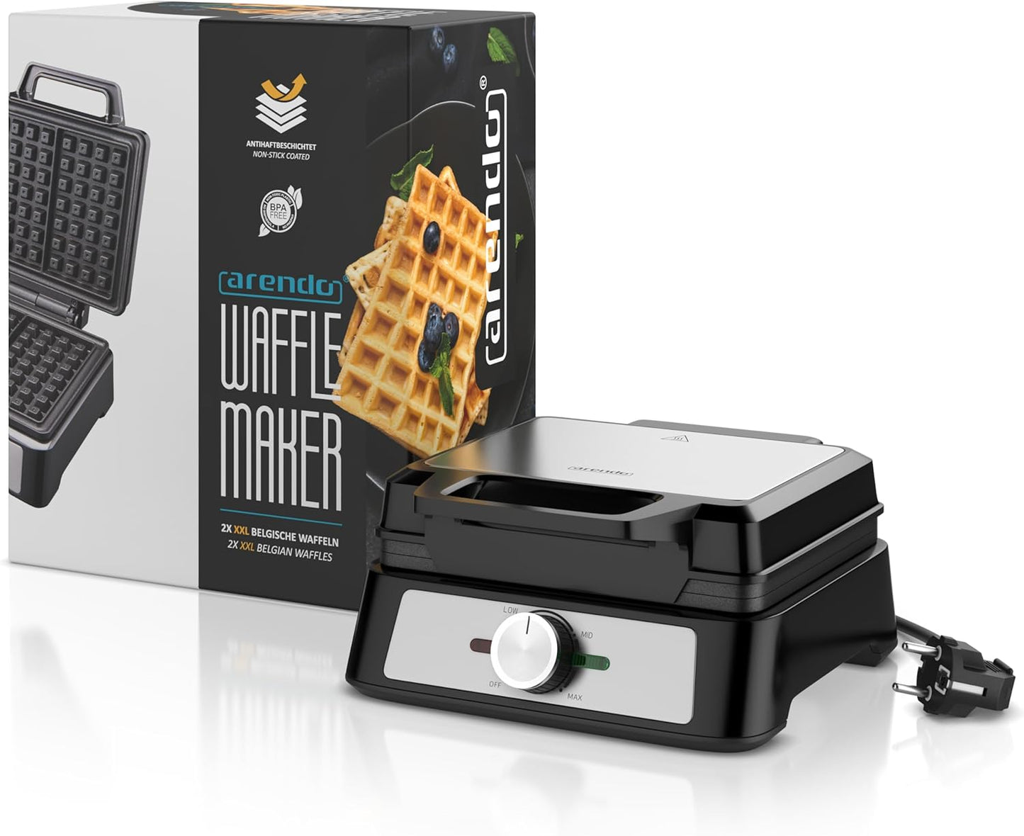 Doppel-Waffeleisen für belgische Waffeln