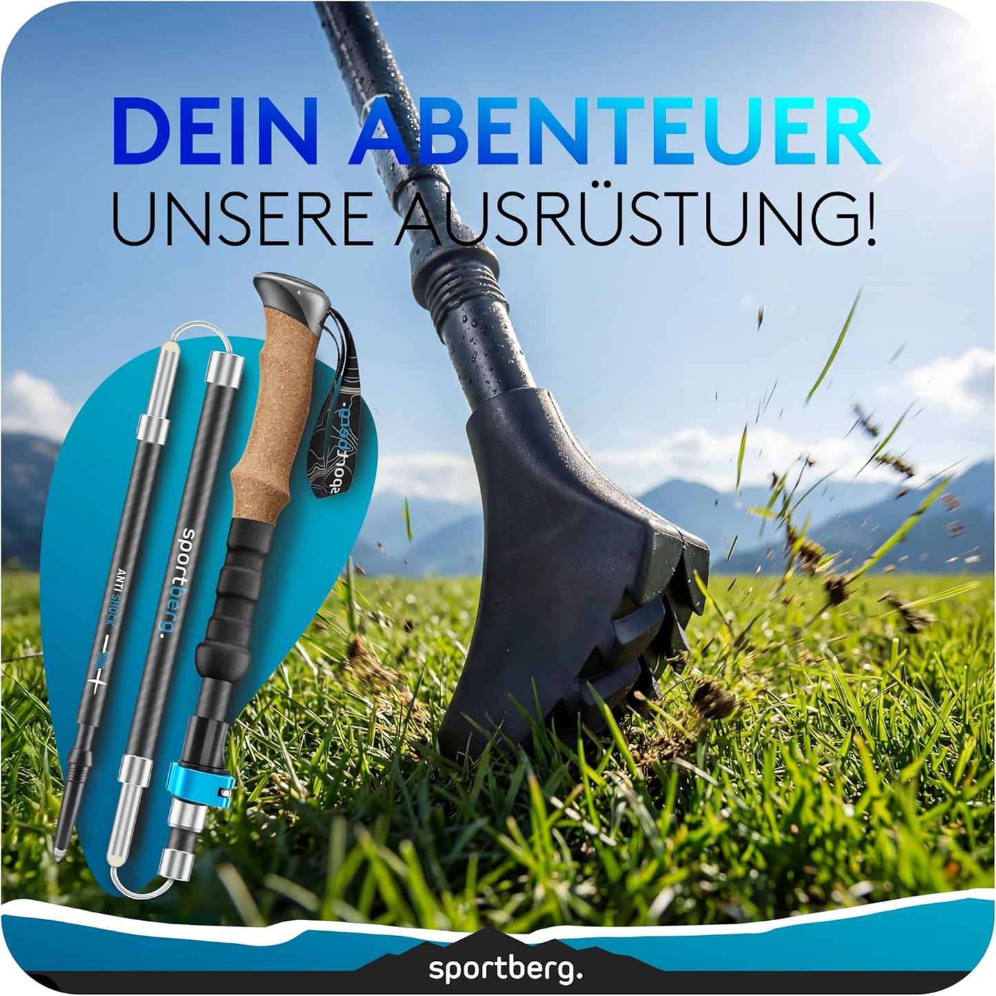 Faltbare Nordic Walking Stöcke, Carbon
