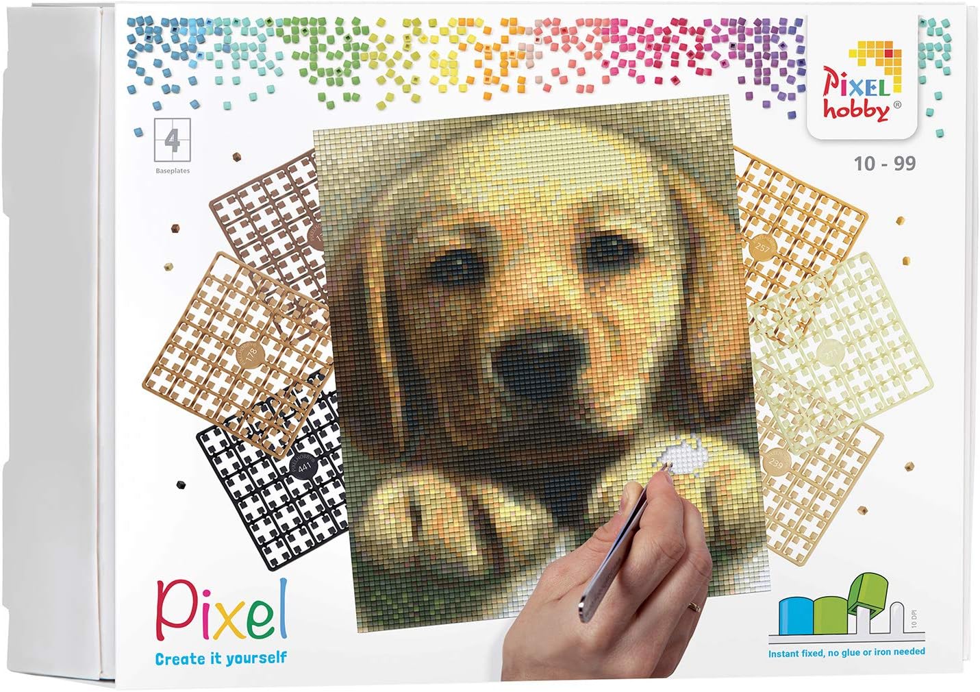 Pixel Geschenkset 4 Basisplatten - Hund, Hund 1