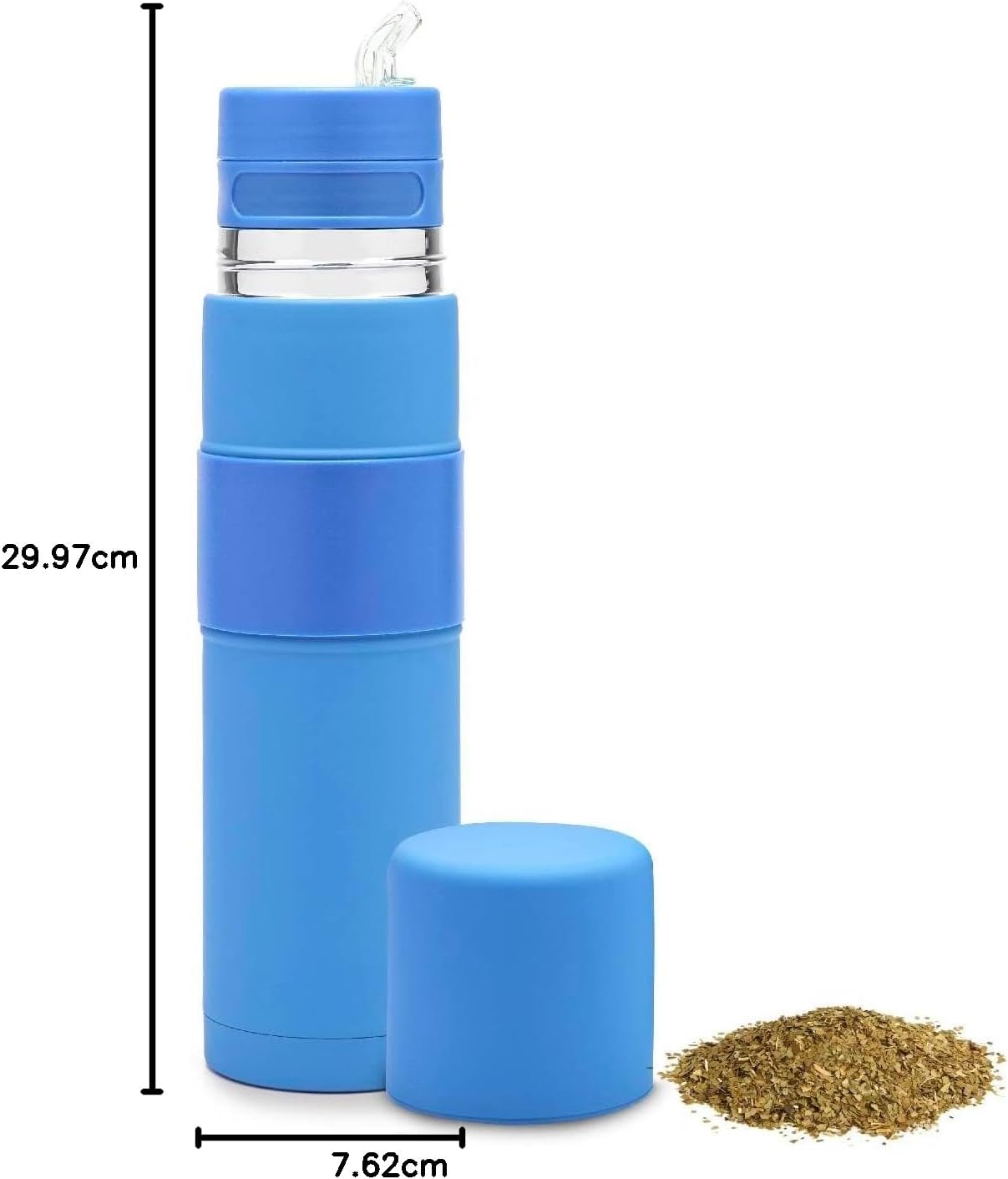 Thermobehälter mit Mate Cup und Bombilla, Blau