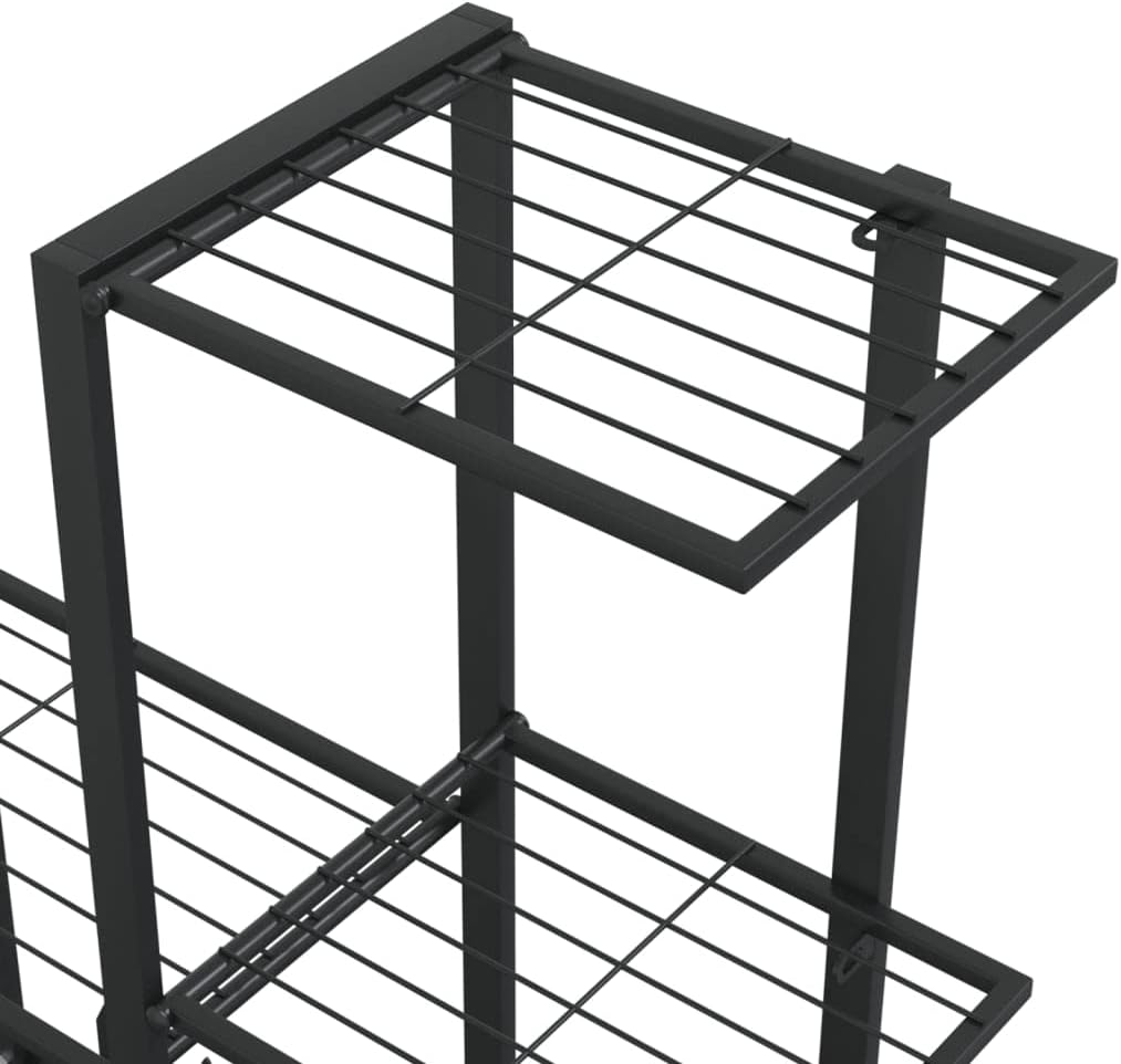 Pflanzentreppe, Ohne Rollen/94.5 x 25 x 88 cm, Schwarz