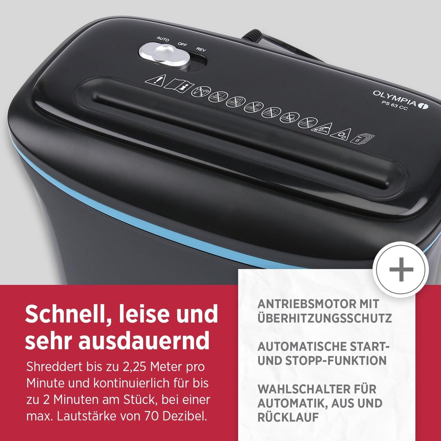 PS 63 CC Aktenvernichter für Papier & Kreditkarten
