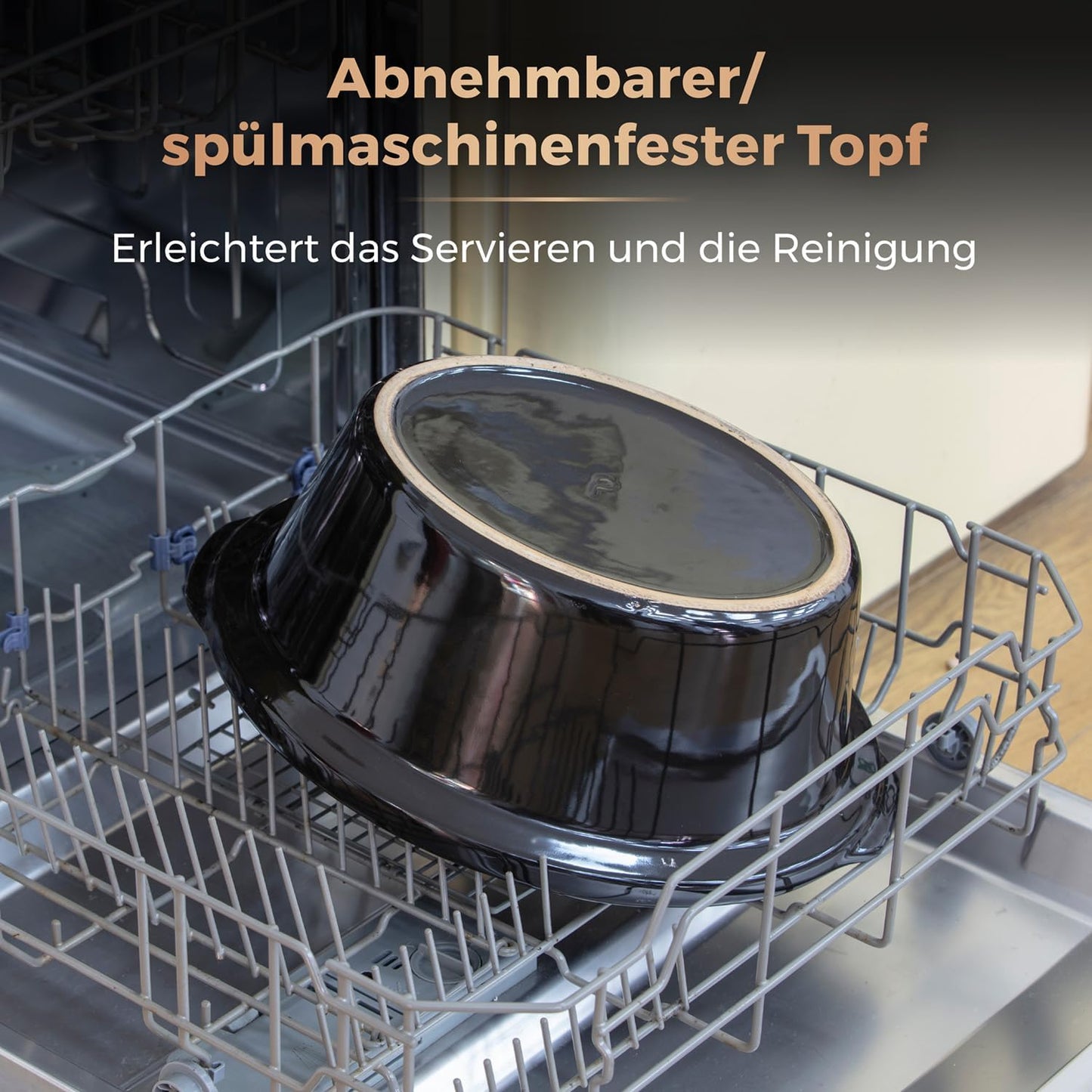 Schongarer mit Warmhaltefunktion, 6,5 l Slow Cooker Roségold