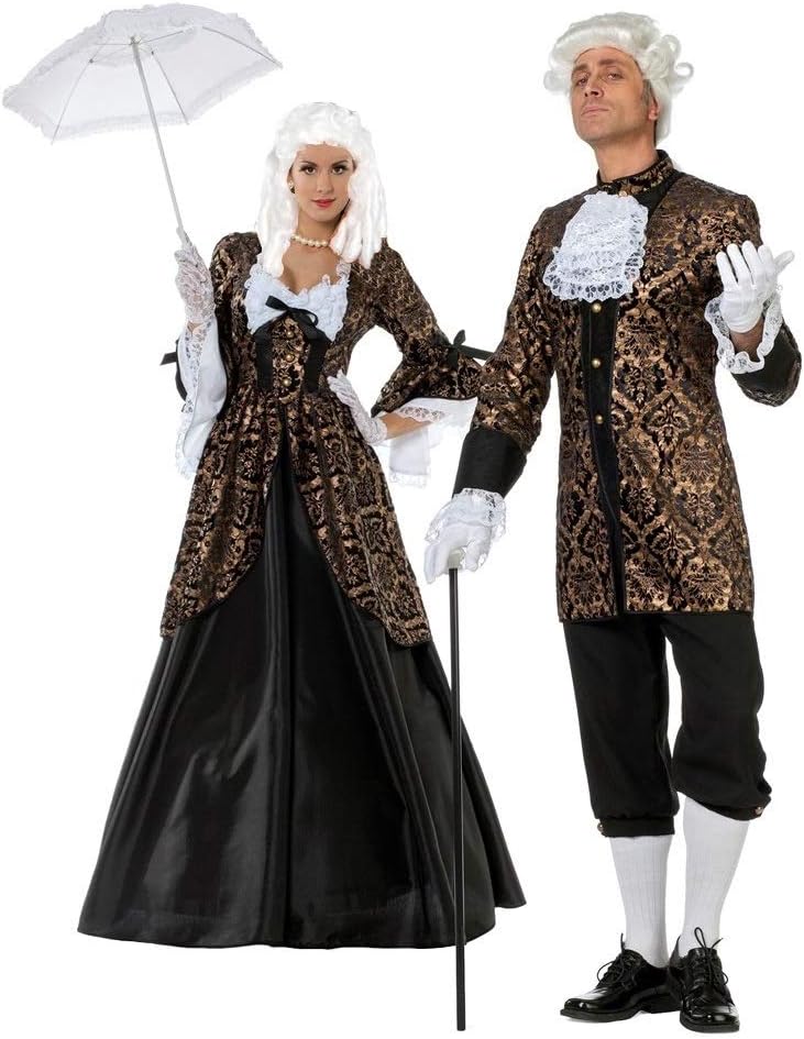Herren Barock Rokoko Kostüm, 56 Schwarz/Gold/Weiss