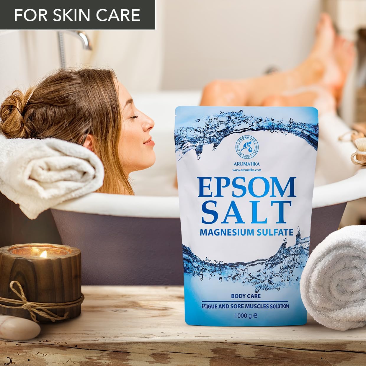 Epsom Badesalz 5er Pack für Magnesiumbäder, 1 kg (5er Pack)