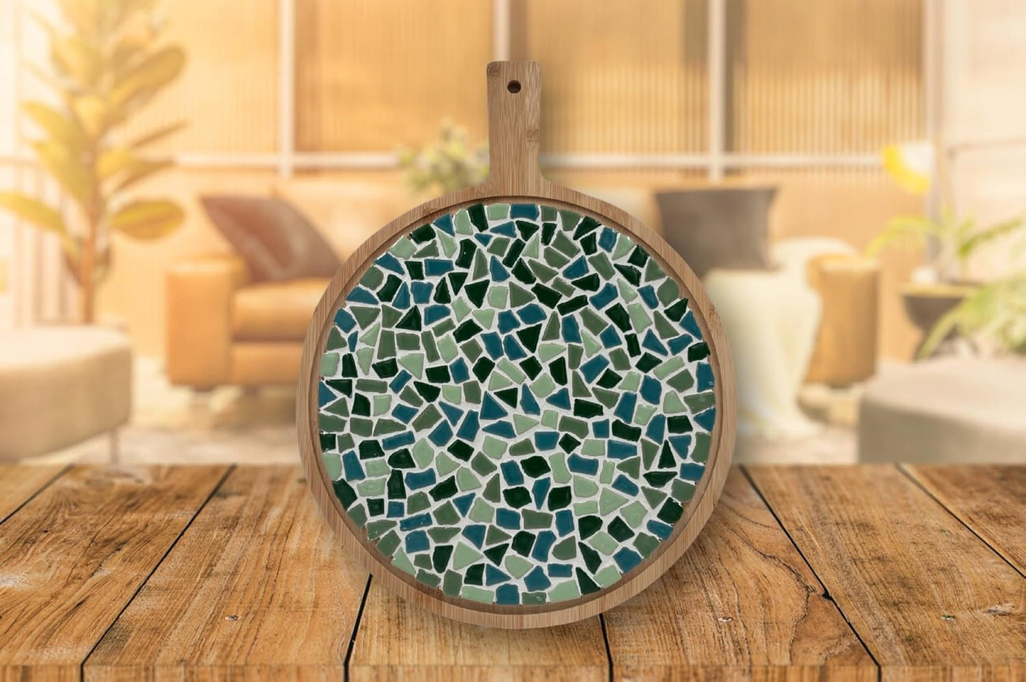DIY-Bastelset Mosaik-Servierbrett, Grün