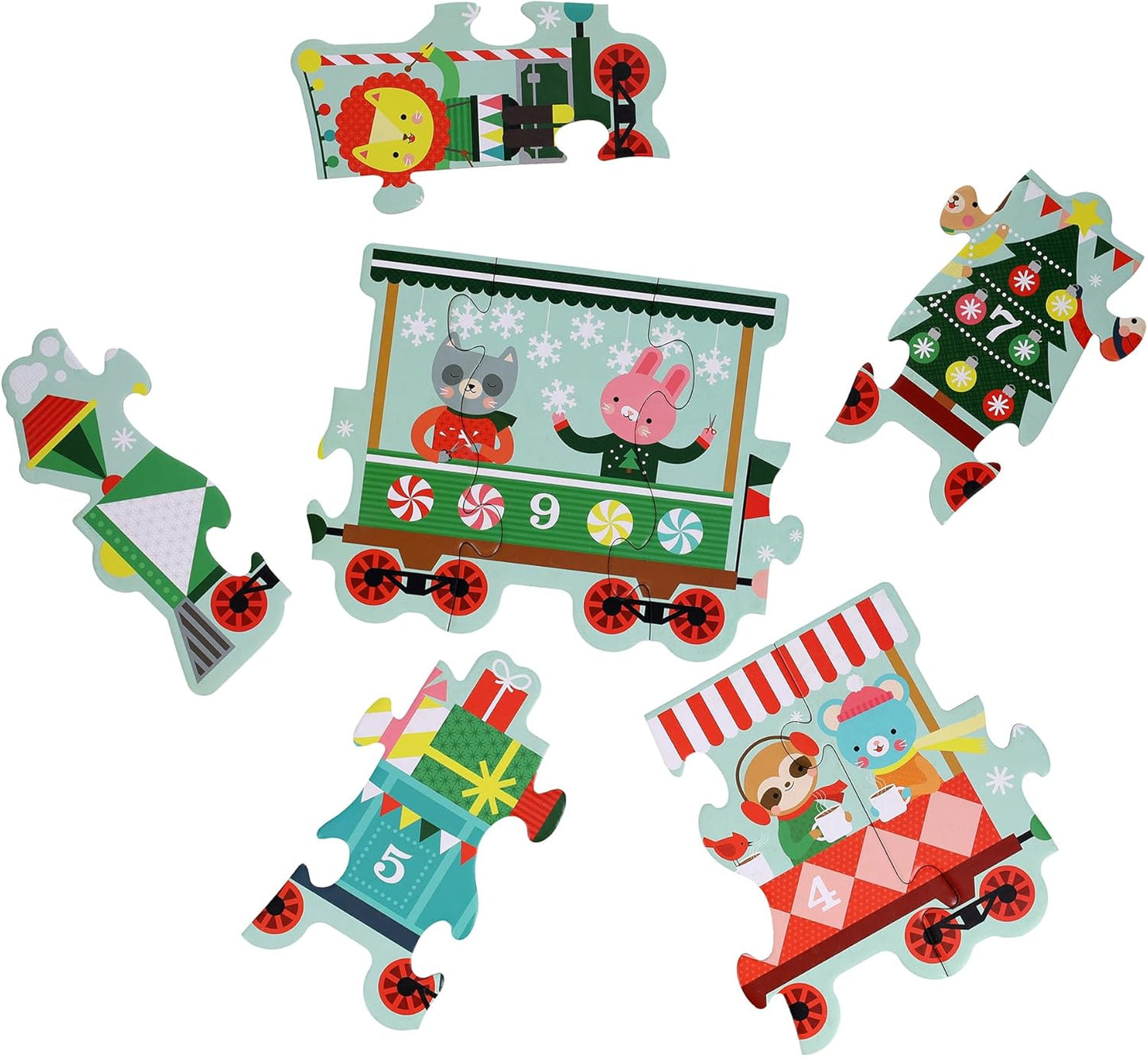 Zugförmiges Weihnachts-Bodenpuzzle