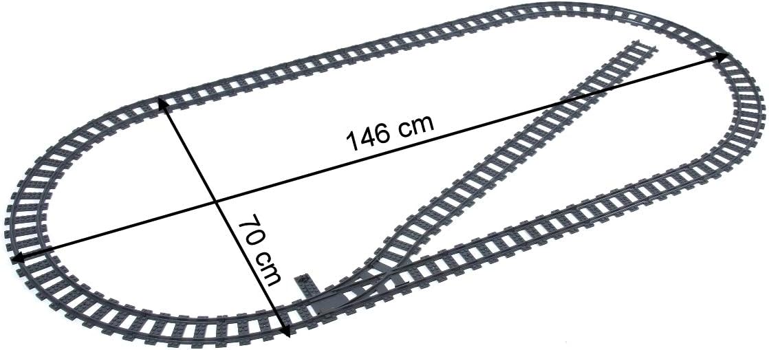 City Bausteine Schienen Set - Schienenkreis inkl. Abstellgleis, Schienenkreis L