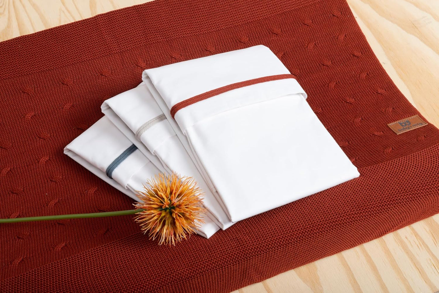 Wickelauflagenbezug mit Feinem Zopfmuster 45x70 cm, Baby Rosa