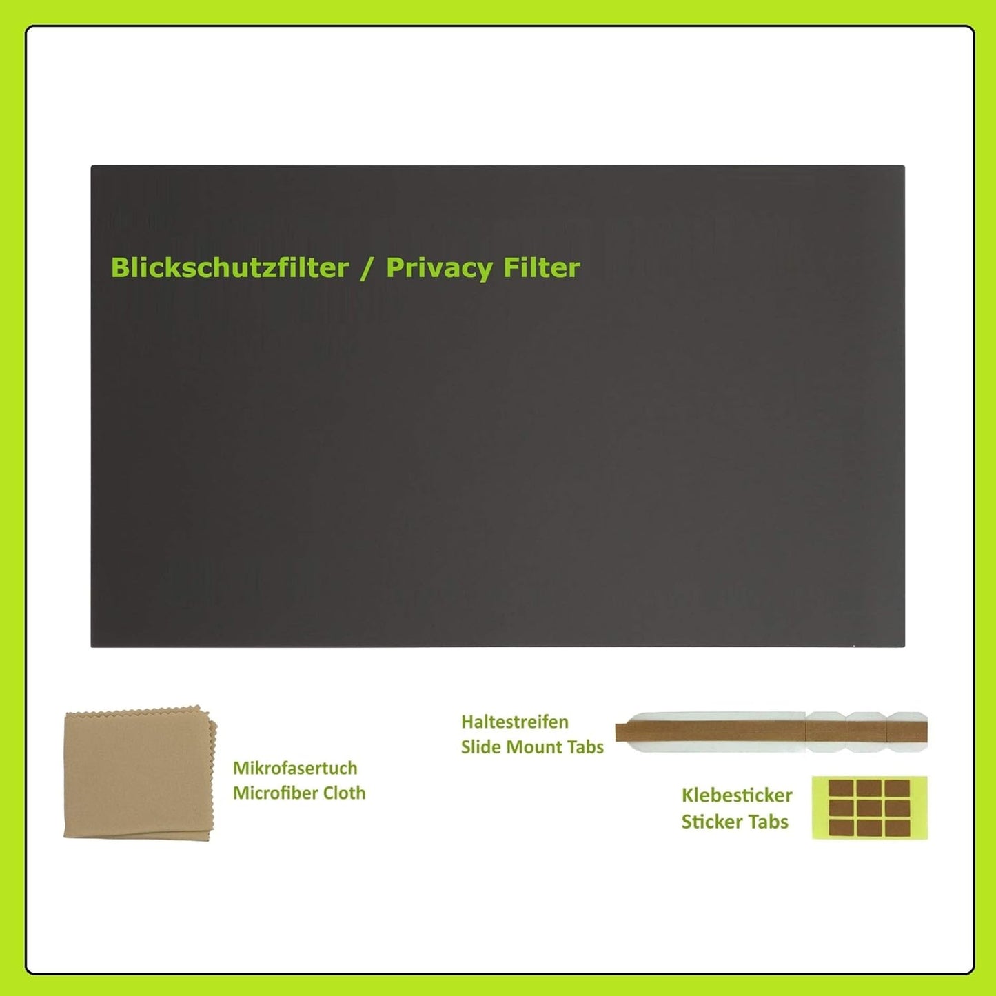 Sichtschutzfolie für Monitor, 18.5 Zoll 16:9 (410x230 mm)