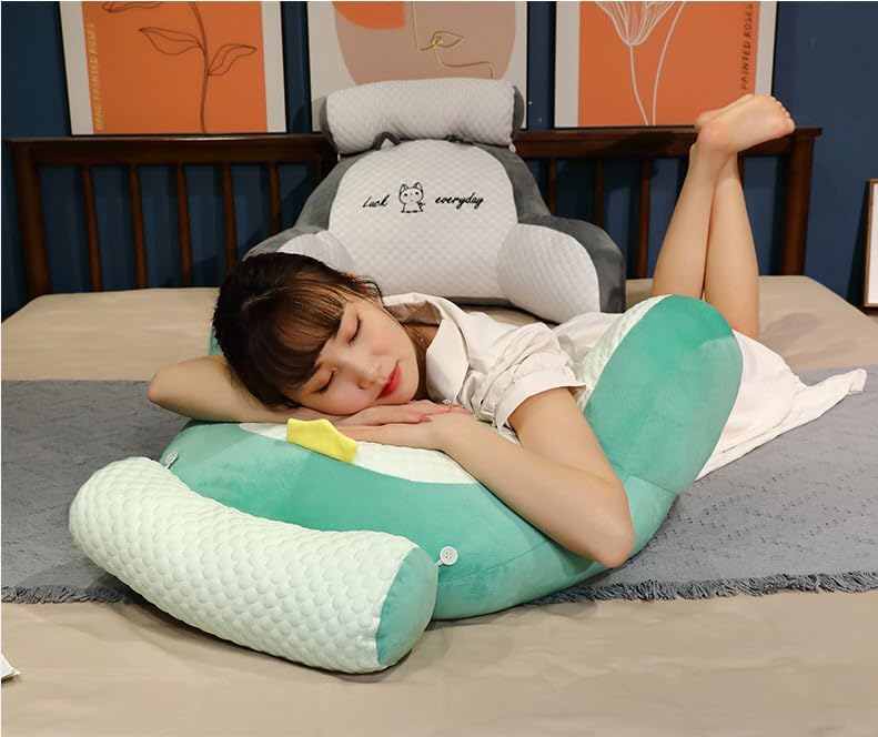 Ergonomisches Lesekissen mit Armlehnen, Bohnensamt Grün 70*50cm