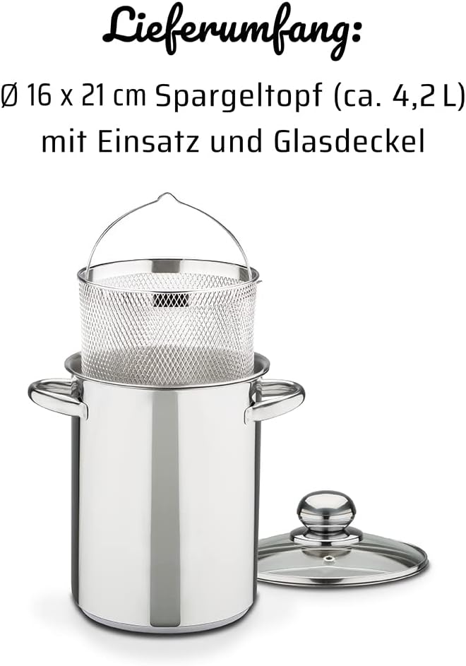 Spargelkochtopf Edelstahl rostfrei