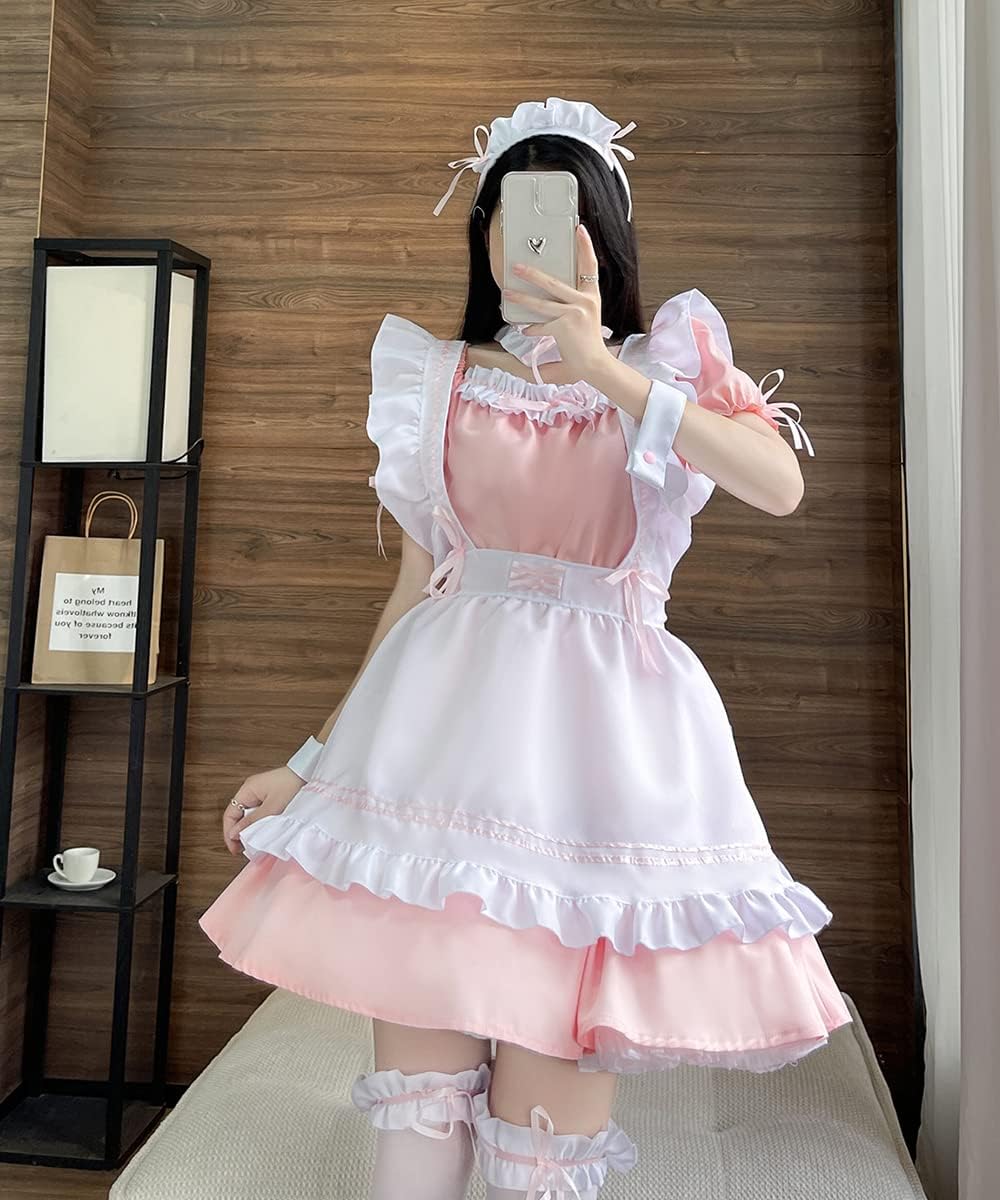 Niedliches Anime Maid Cosplay Kleid, Rosa XL