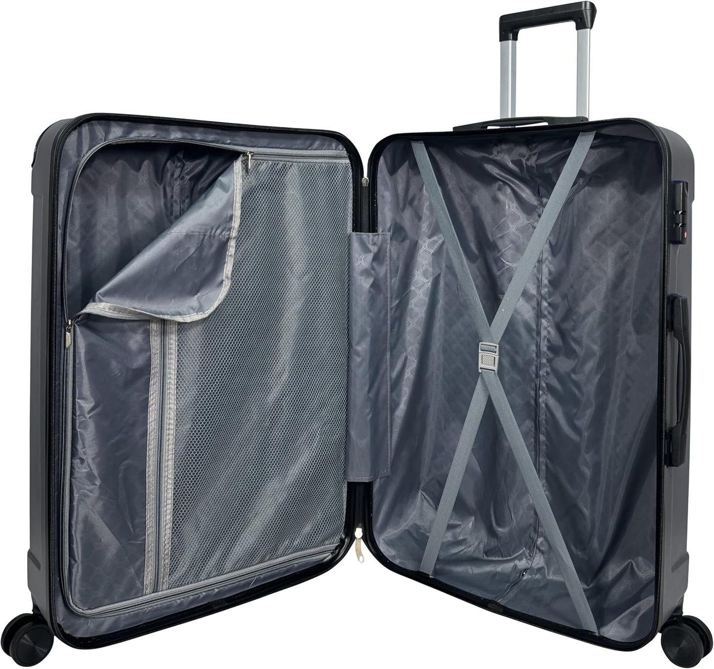 Hartschalenkoffer mit Rollen, Zahlenschloss, Mittlerer Koffer (65cm) Anthrazit