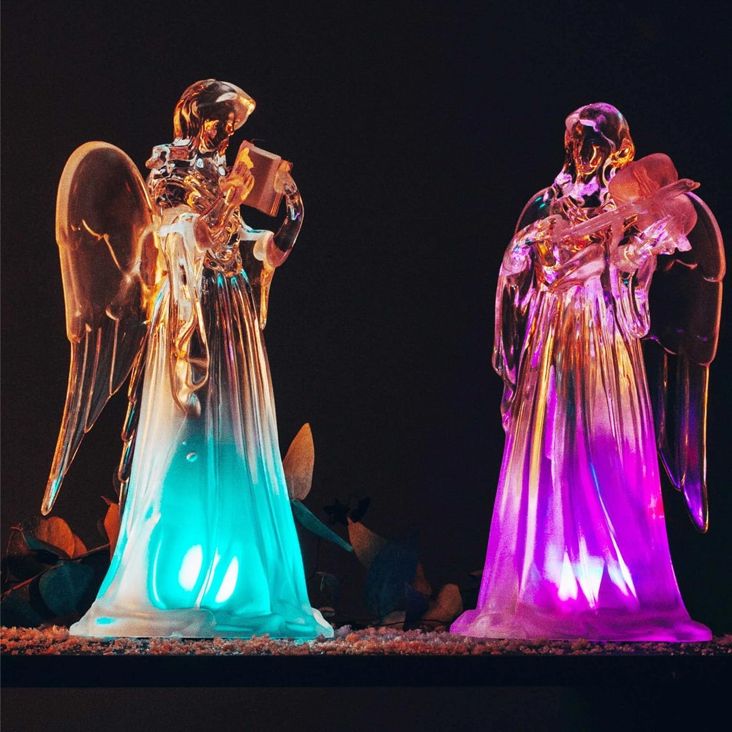 LED Engel Figur, Engelsfigur mit Buch