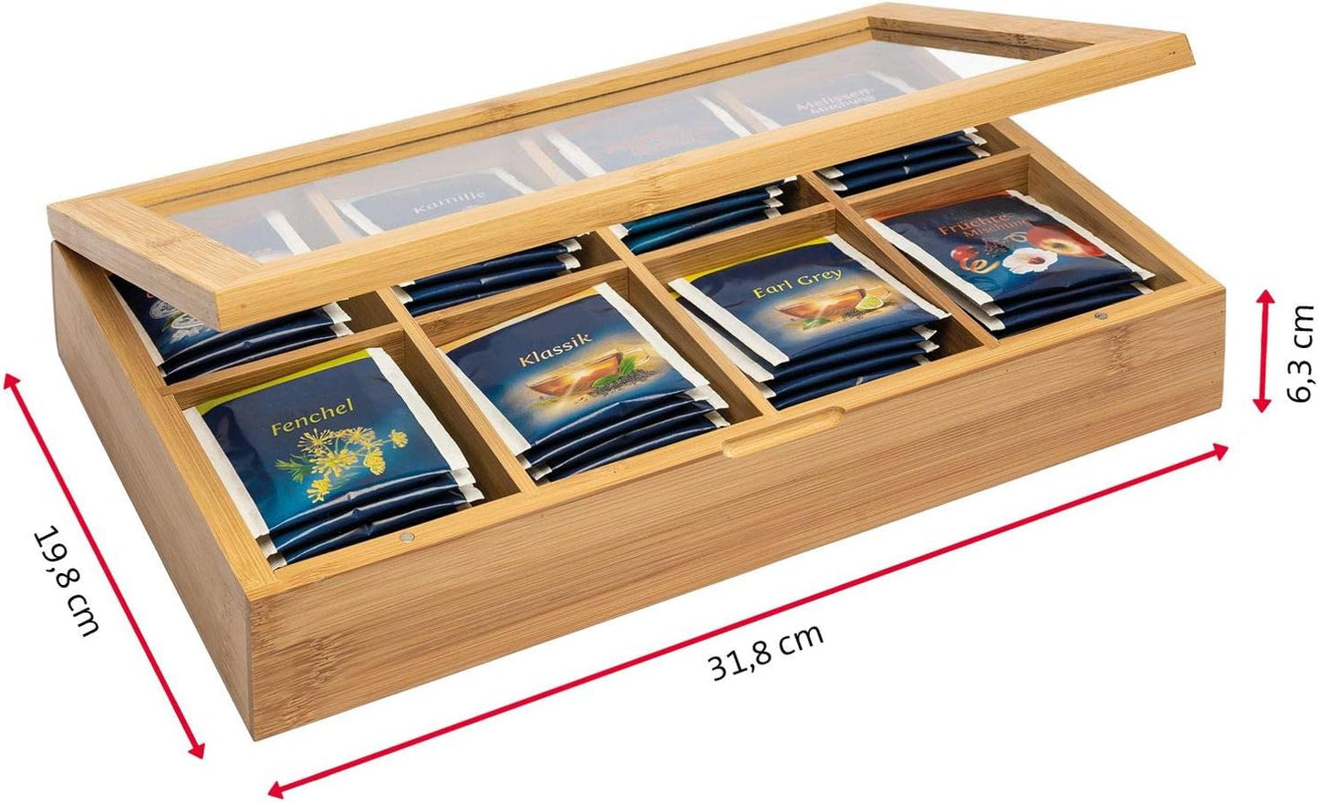Teebox mit 8 Fächern, Einzeln Modell 2021
