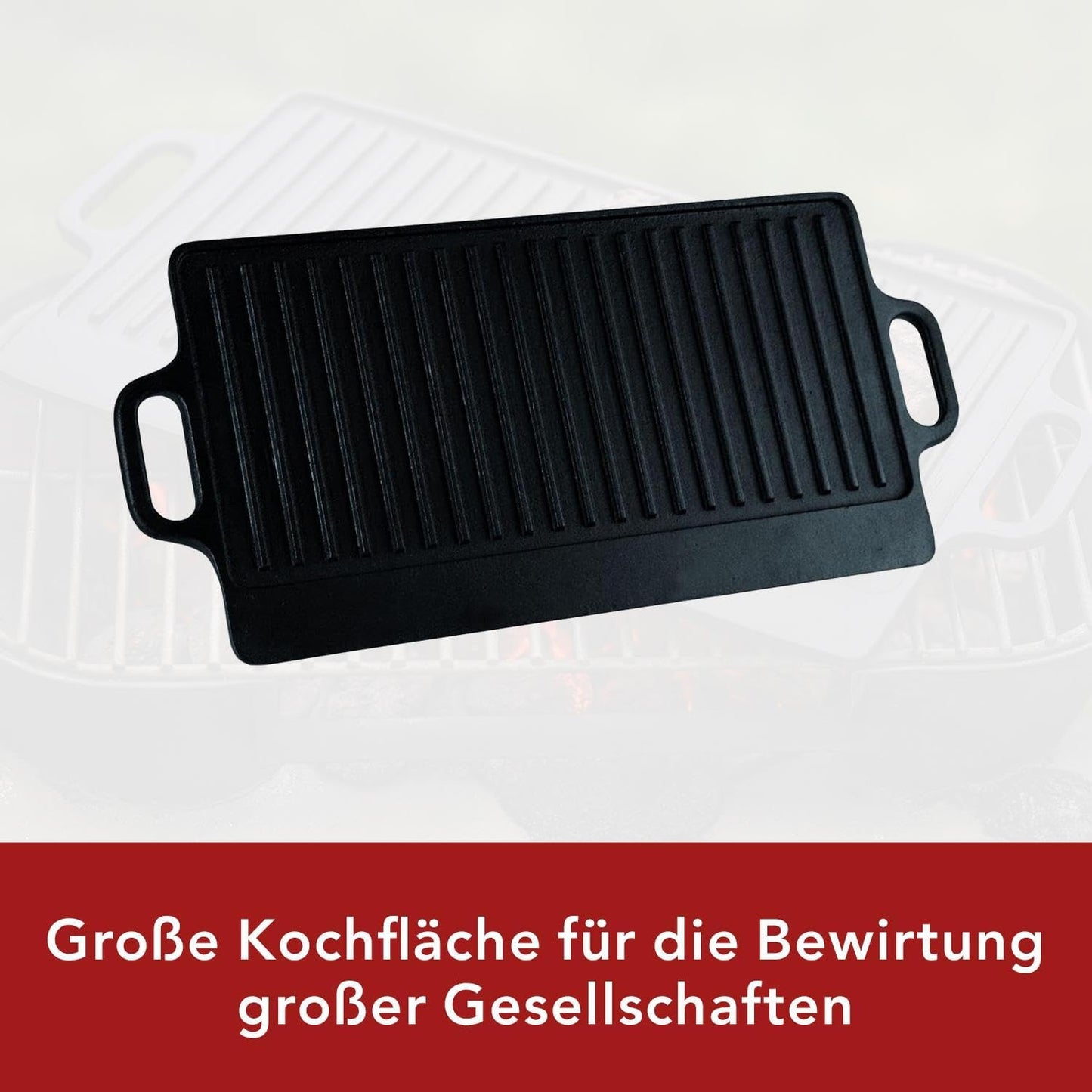 Gusseisen-Grillplatte, 23 x 5 x 2 cm