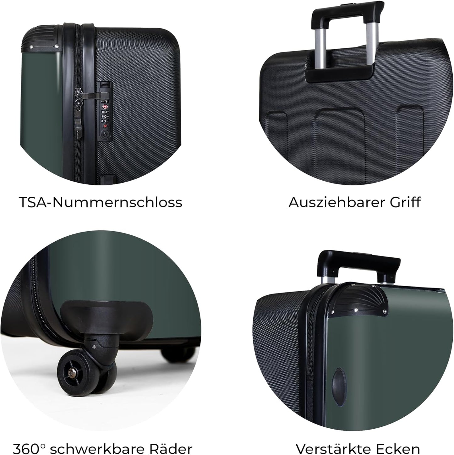 Hartschalenkoffer mit Rollen und TSA-Schloss, Grau - Einfarbig Grösse XL