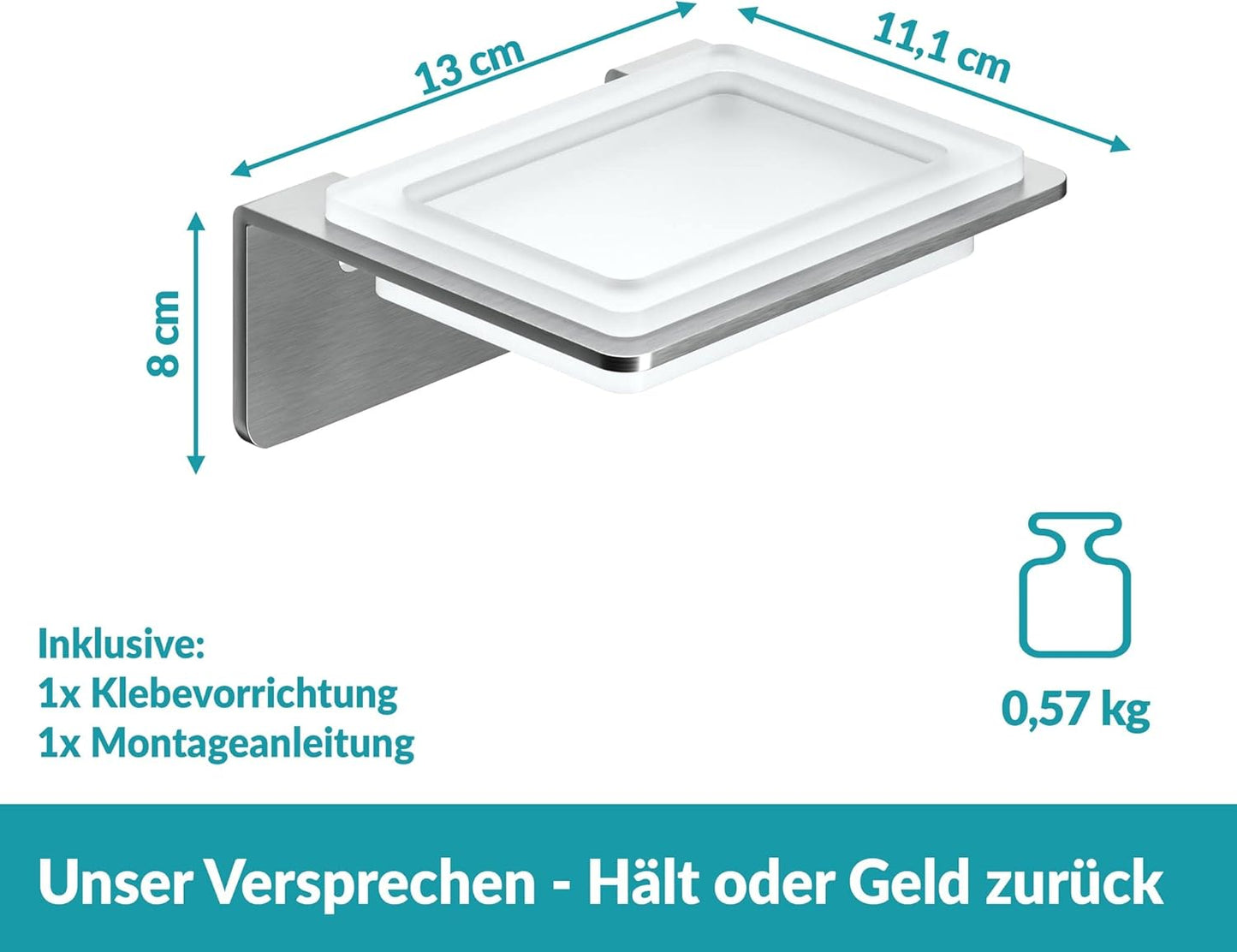 Seifenschale zur Wandmontage ohne Bohren