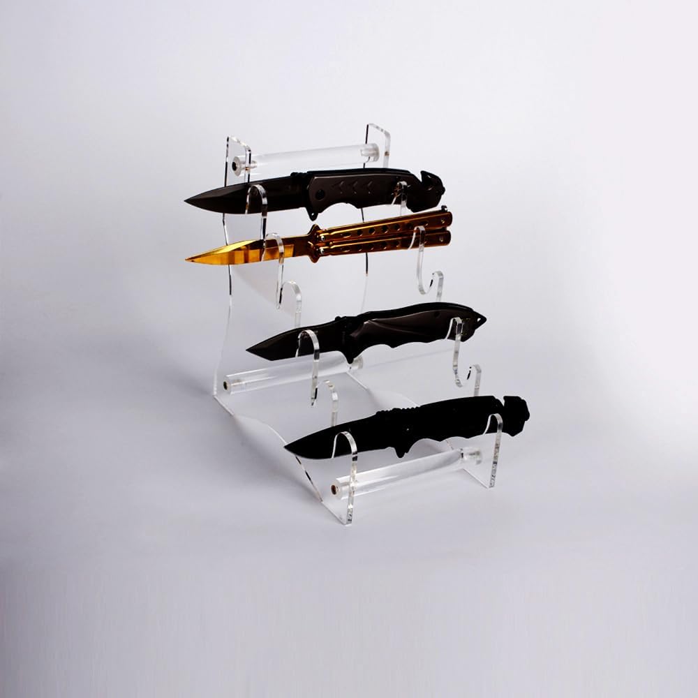 2 Stück Messerständer Display für 6 Messer, Transparent 2 Stück