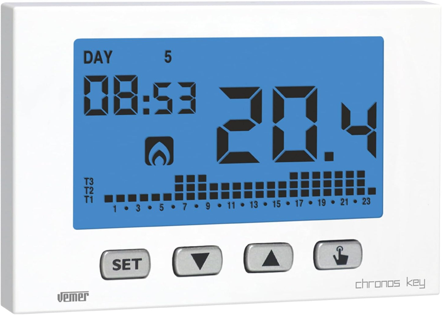 Heizungsthermostat Chronos Key mit LCD-Anzeige, Weiss
