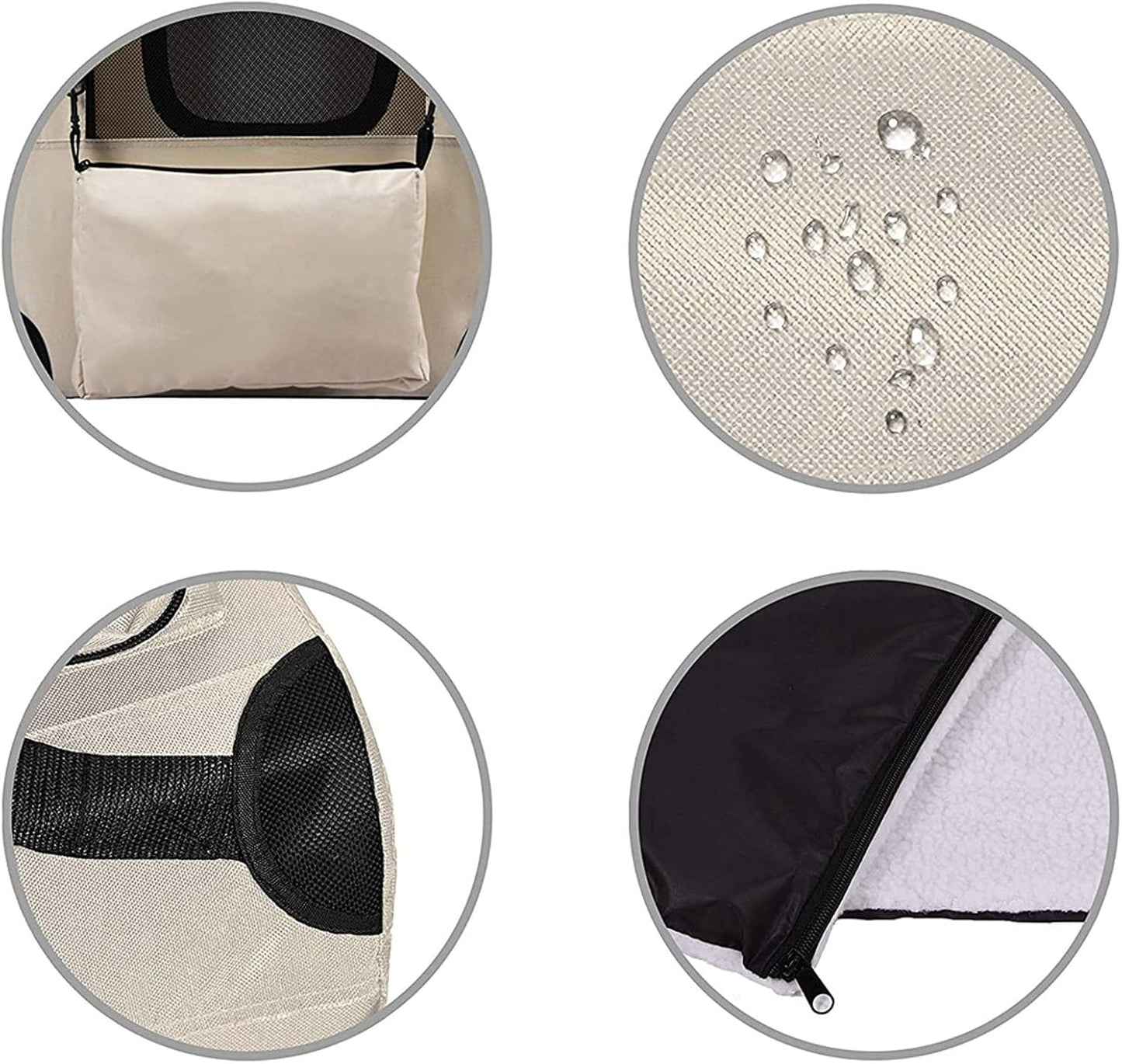Faltbare Transportbox für Hunde, XXXL (101 x 68 x 70 cm) Creme