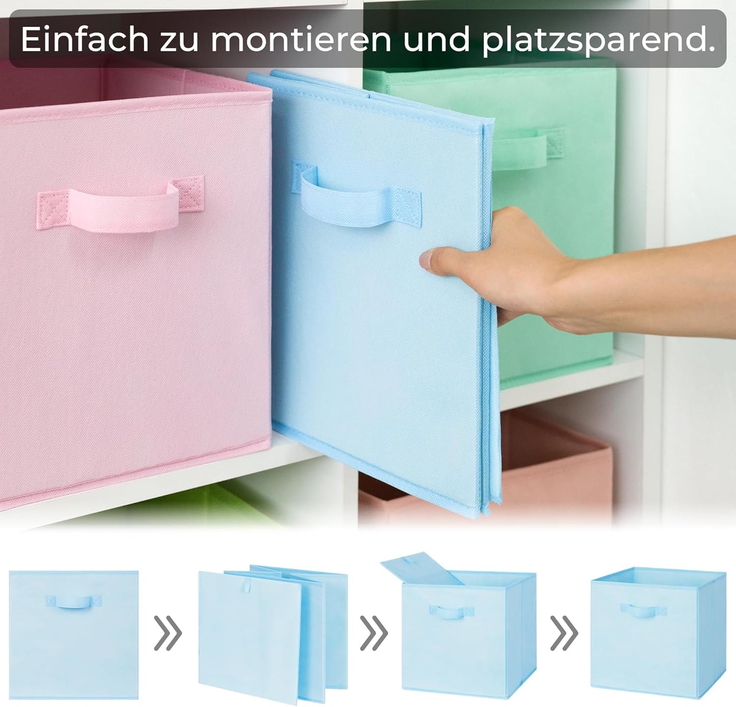 Aufbewahrungsbox aus Stoff, Bunt 33 x 33 x 32.4 cm