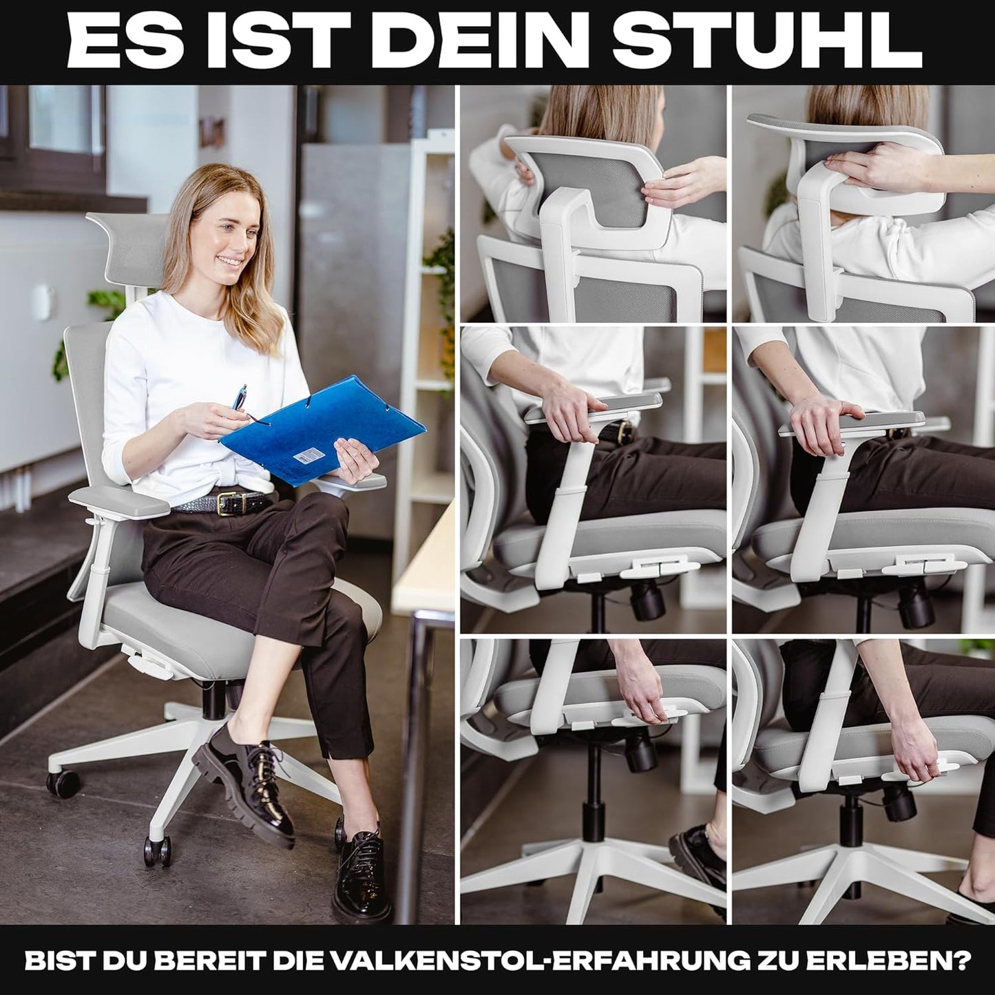 Ergonomischer Bürostuhl M3 Pro, Grau M3 Pro