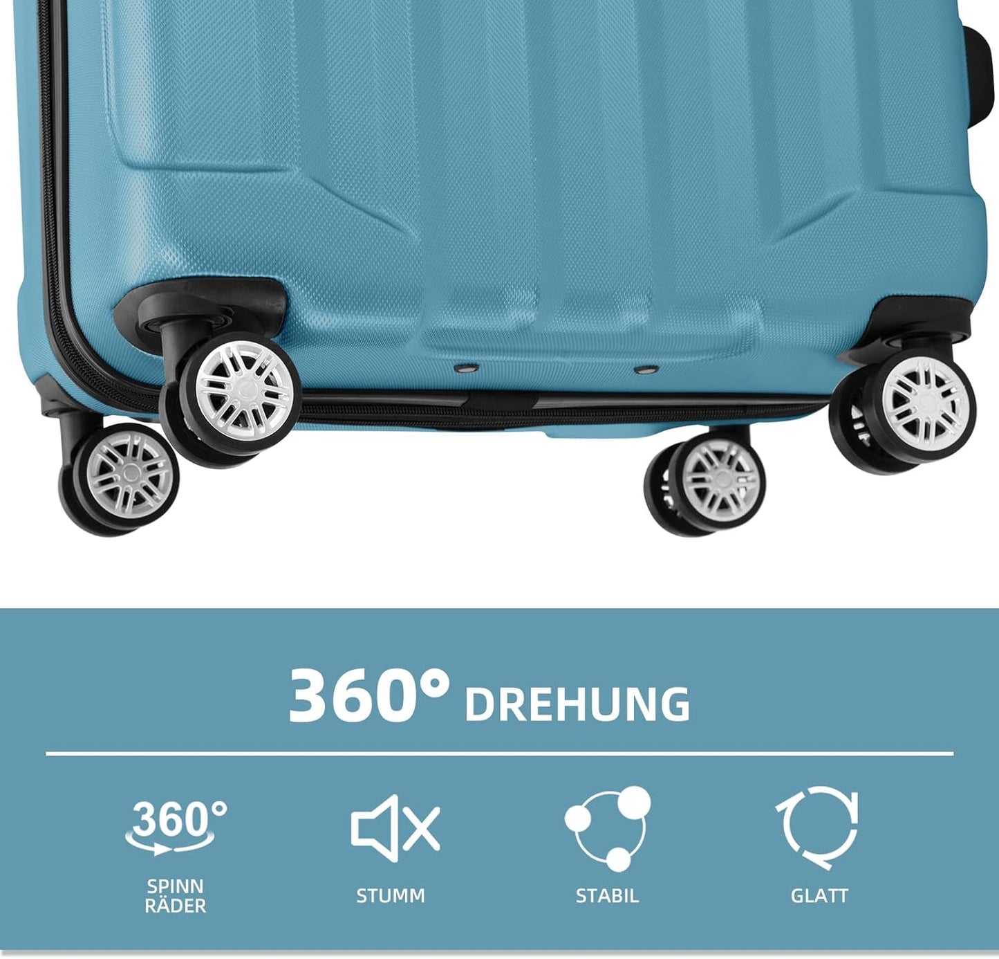 Reisekoffer mit Dehnungsfuge, Ice Blue L