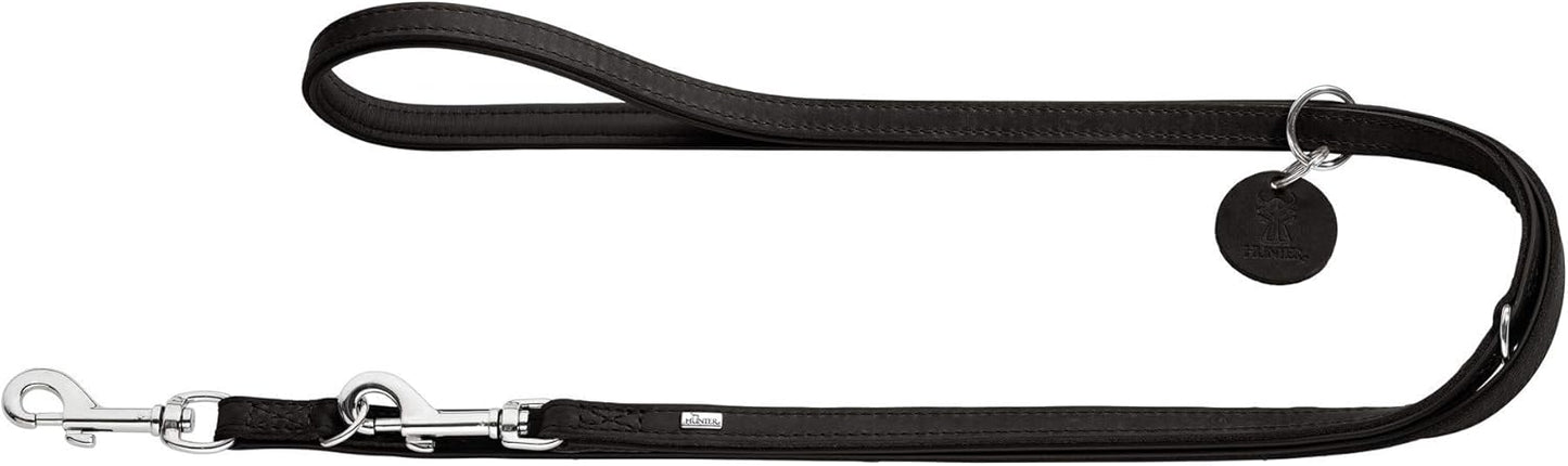 Comfort - Verstellbare Hundeführleine, 200 cm, 2 x 200 cm, schwarz/schwarz