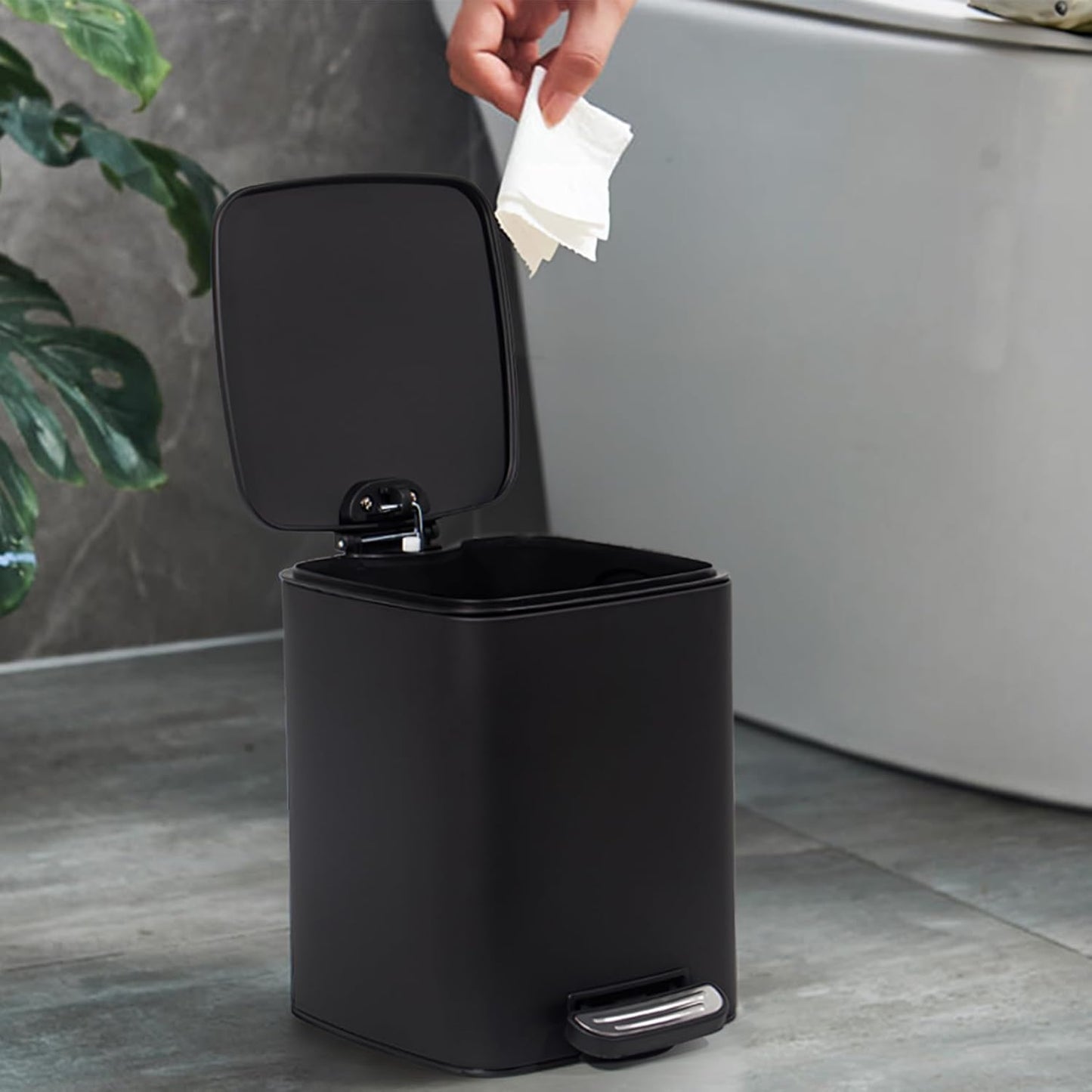 Kosmetikeimer, (6L) 24 x 19,5 x 25 cm Schwarz
