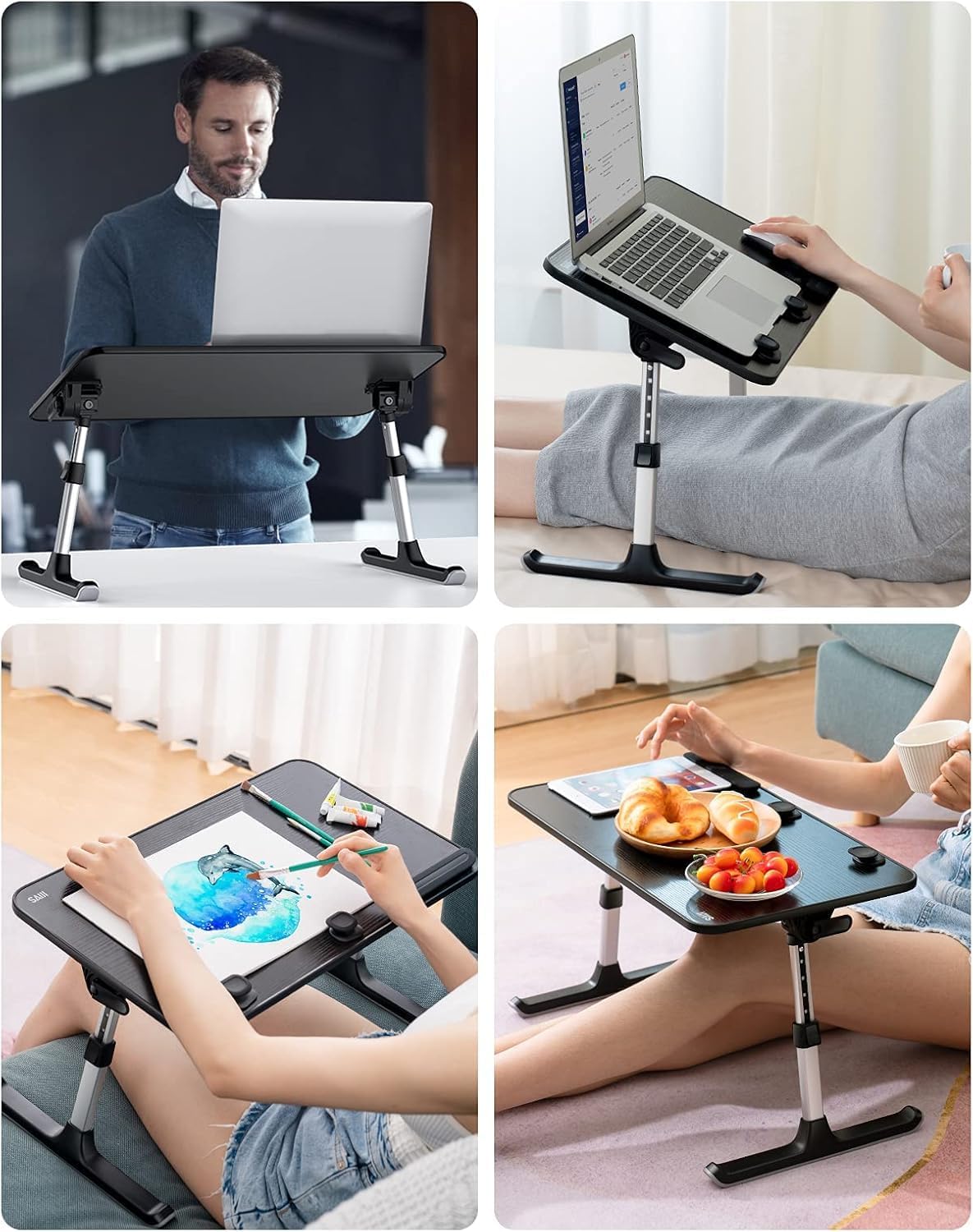 Höhenverstellbarer Lapdesk, Schwarz 52*30 cm