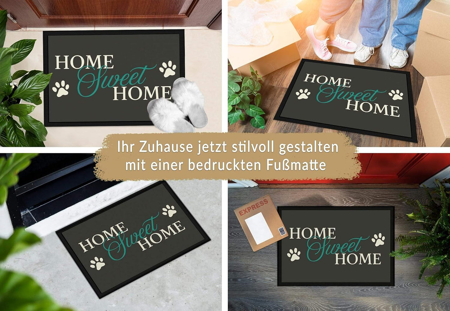 Fussmatte mit Spruch "Home Sweet Home" (75x50 cm), 75 x 50 cm